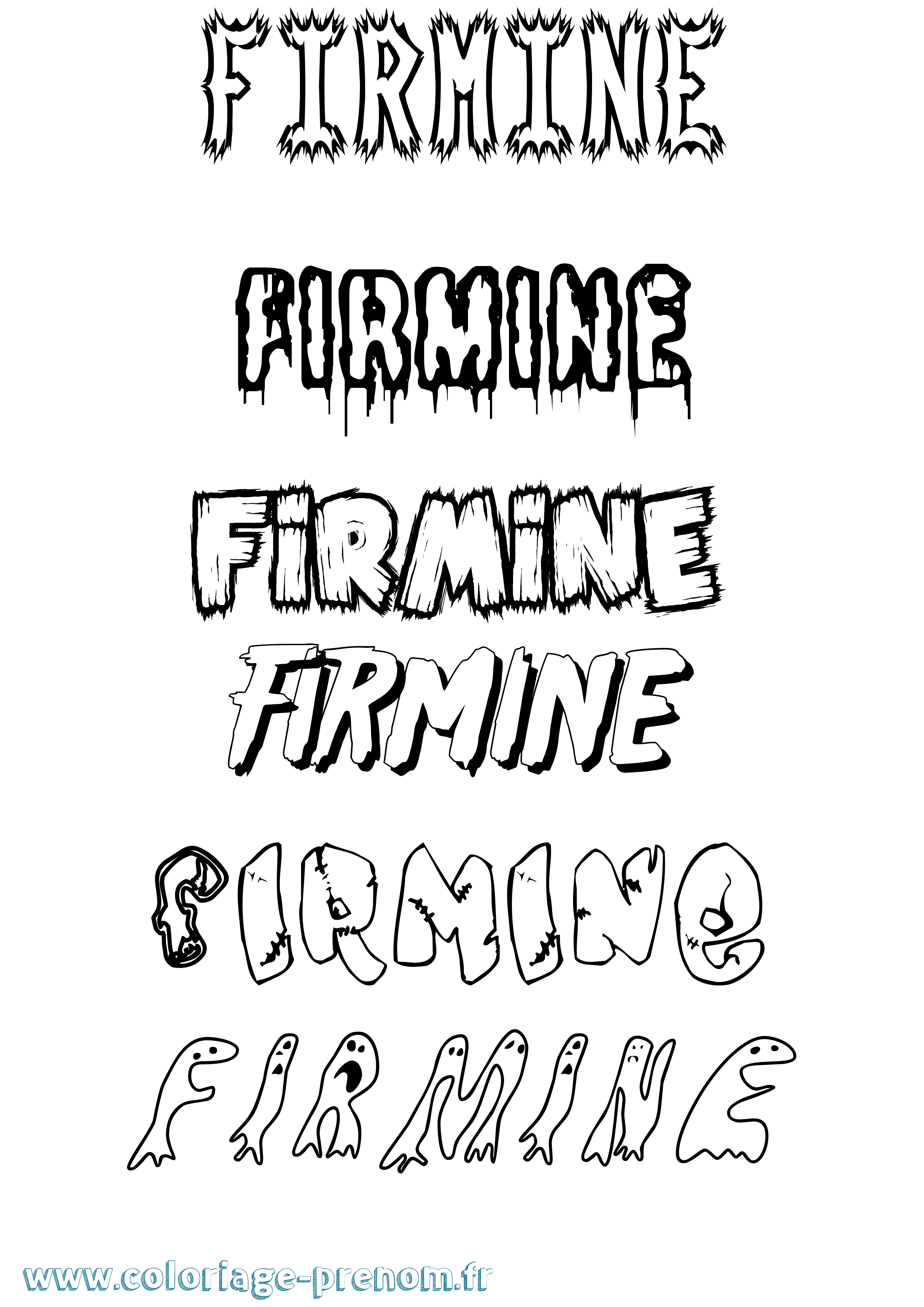 Coloriage Firmine Frisson Coloriage prénom Firmine Frisson