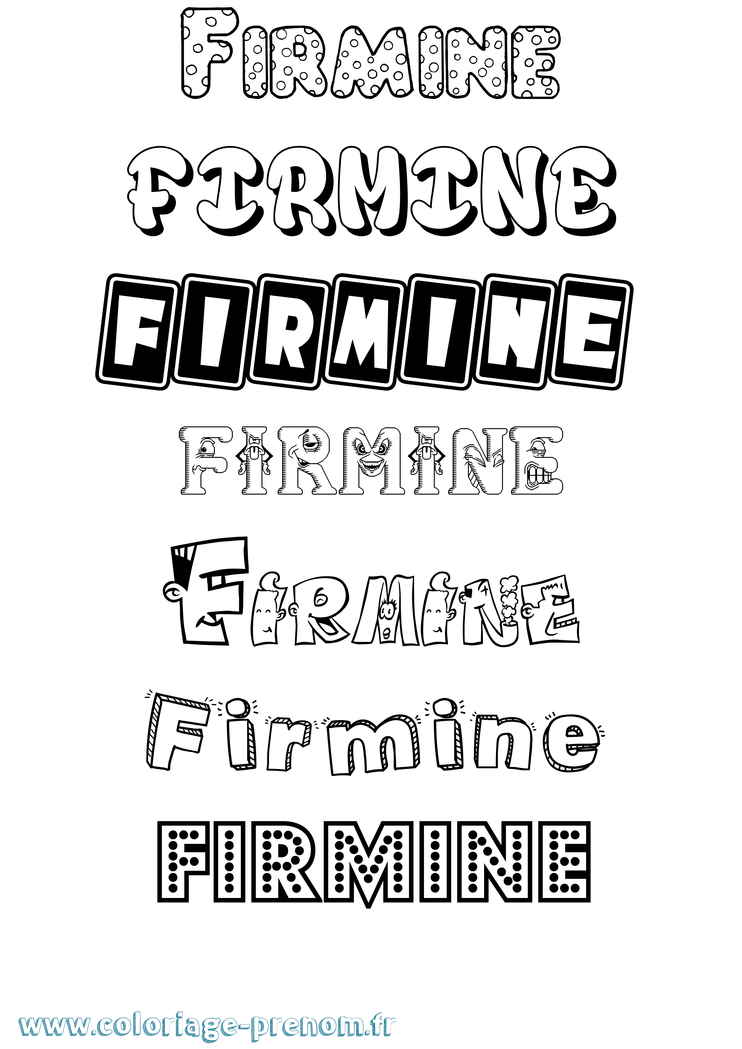 Coloriage Firmine Fun Coloriage prénom Firmine Fun
