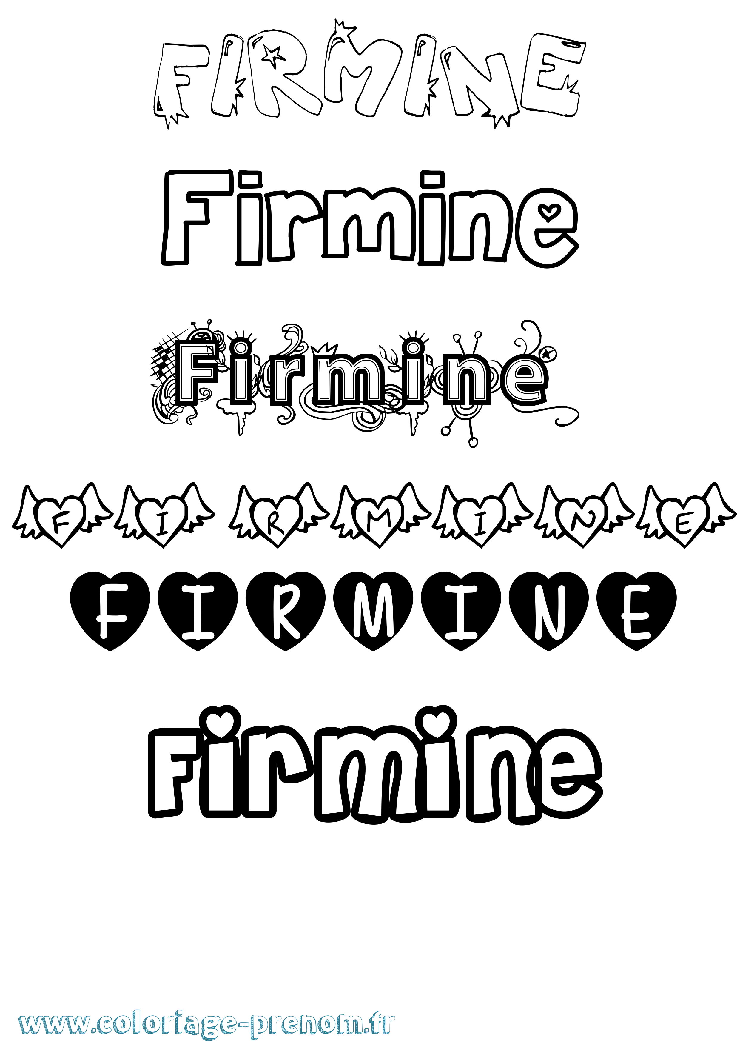 Coloriage Firmine Girly Coloriage prénom Firmine Girly