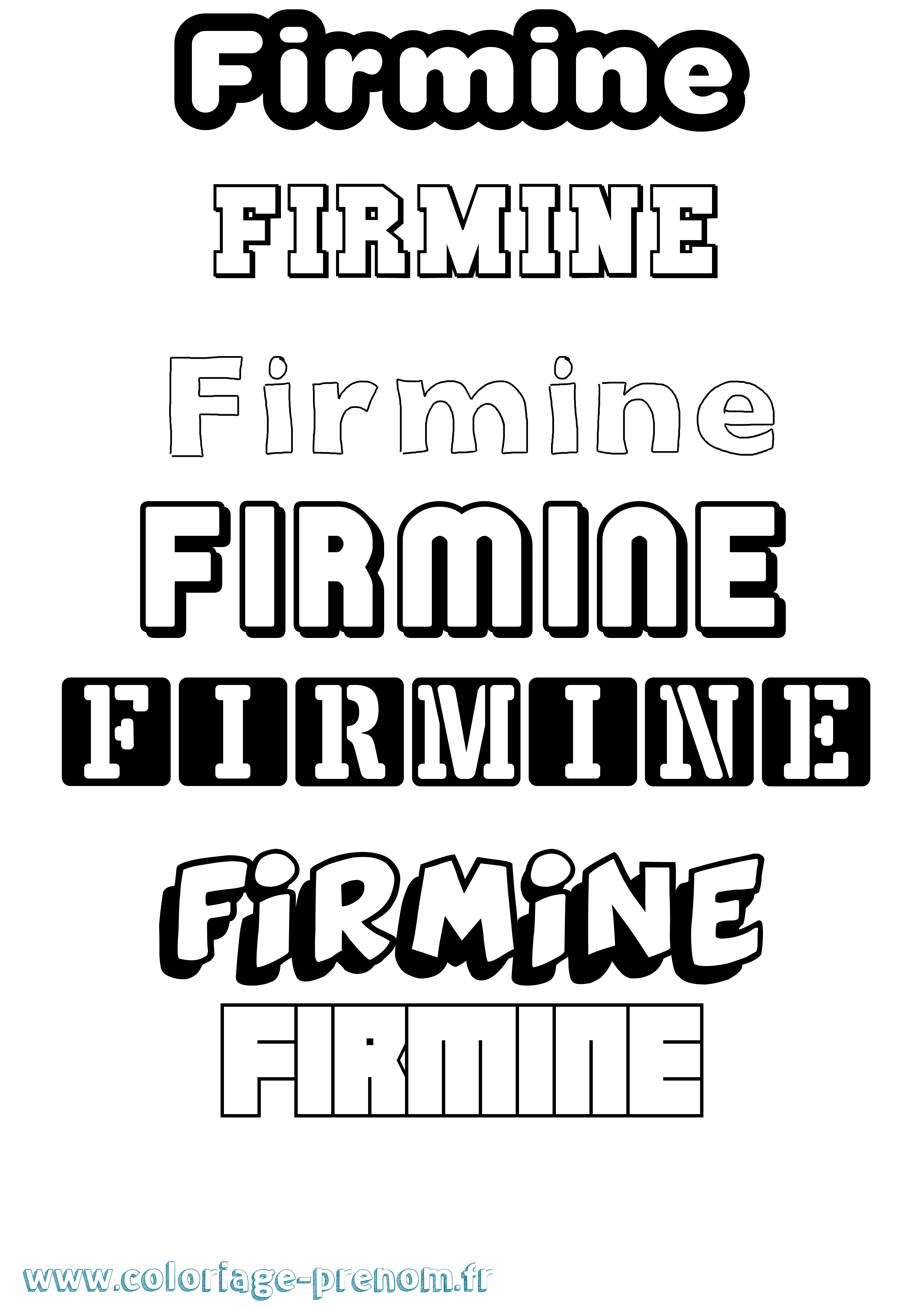Coloriage Firmine Simple Coloriage prénom Firmine Simple