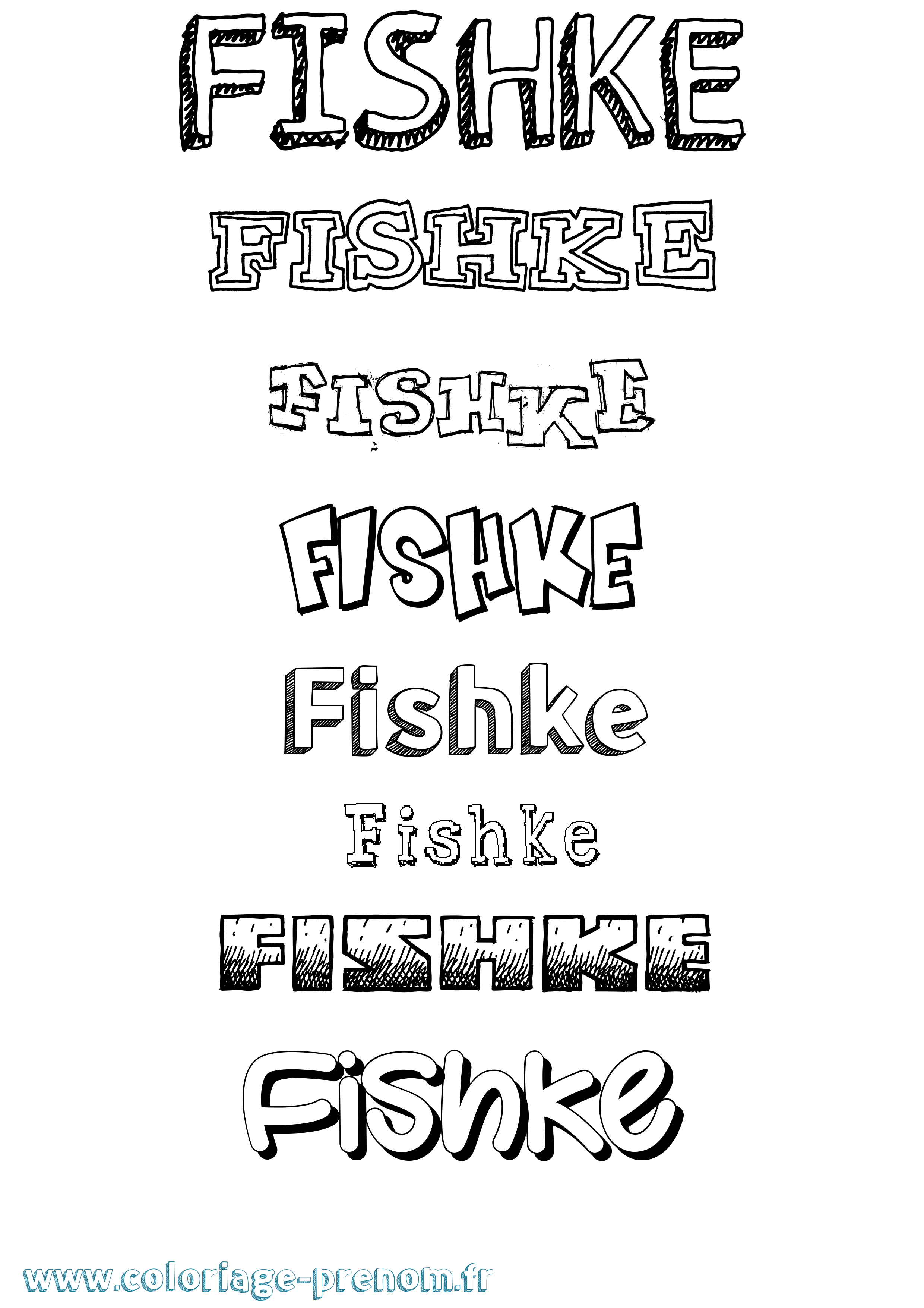 Coloriage Fishke Dessiné Coloriage prénom Fishke Dessiné
