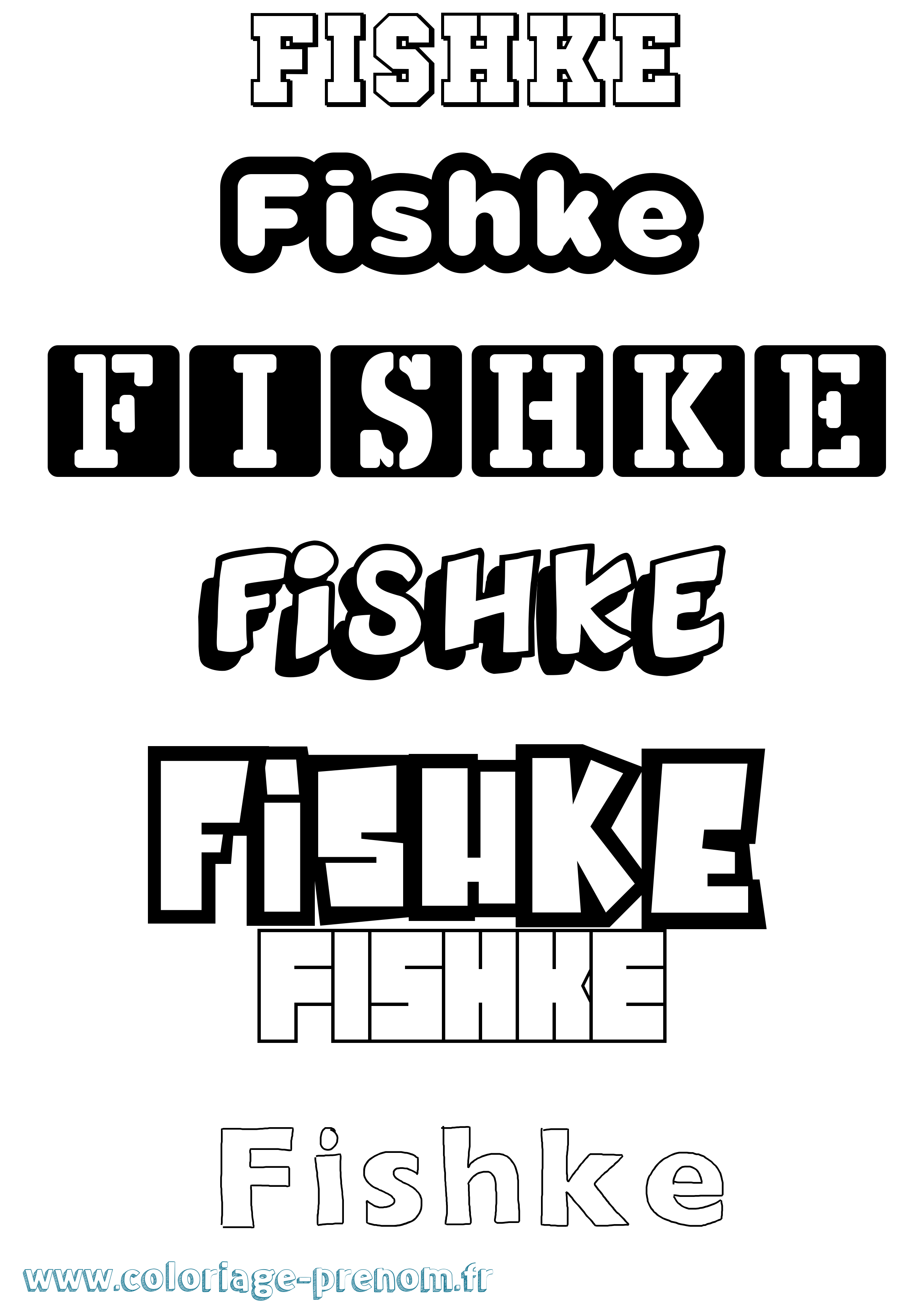 Coloriage Fishke Simple Coloriage prénom Fishke Simple