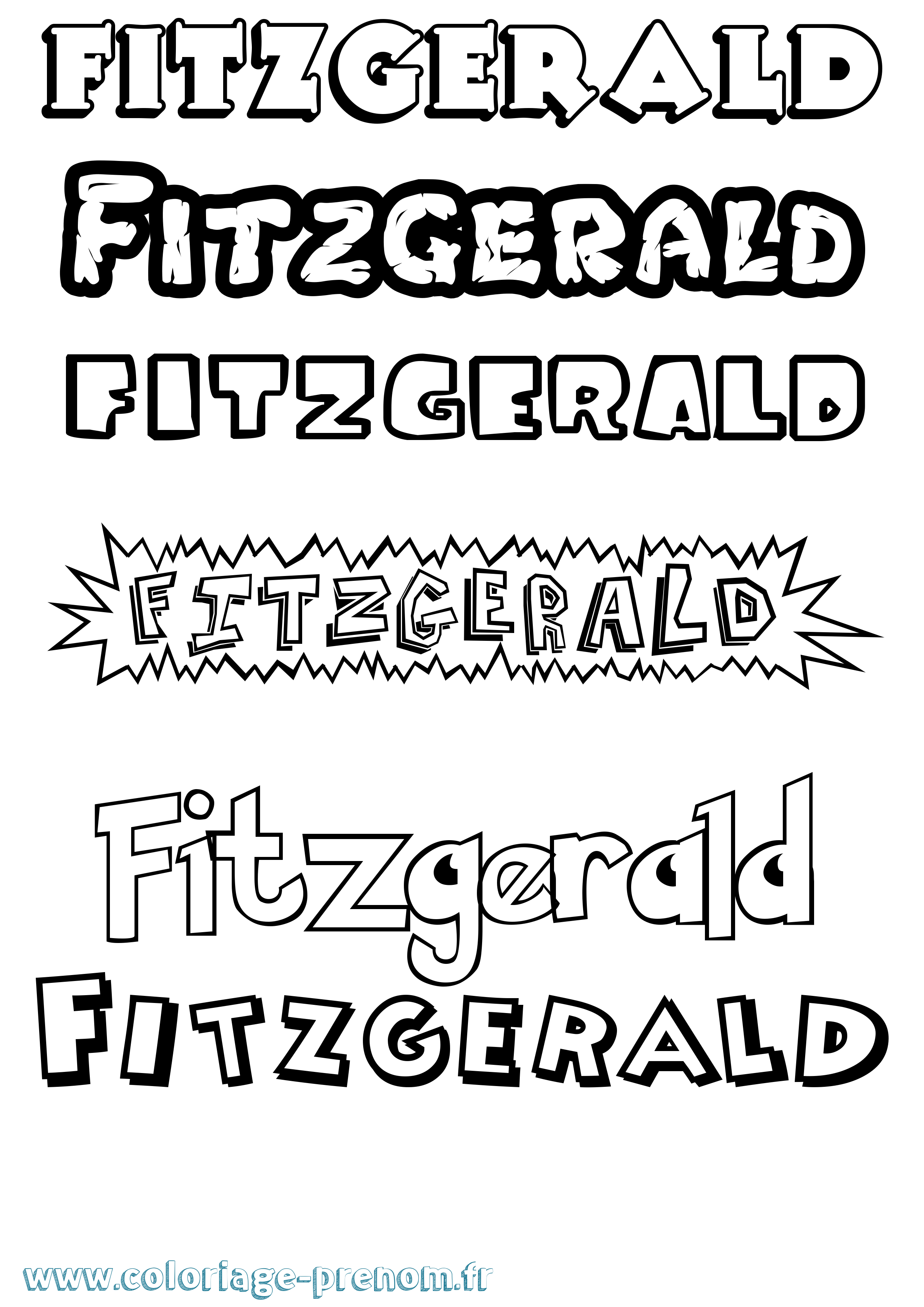 Coloriage Fitzgerald Dessin Animé Coloriage prénom Fitzgerald Dessin Animé