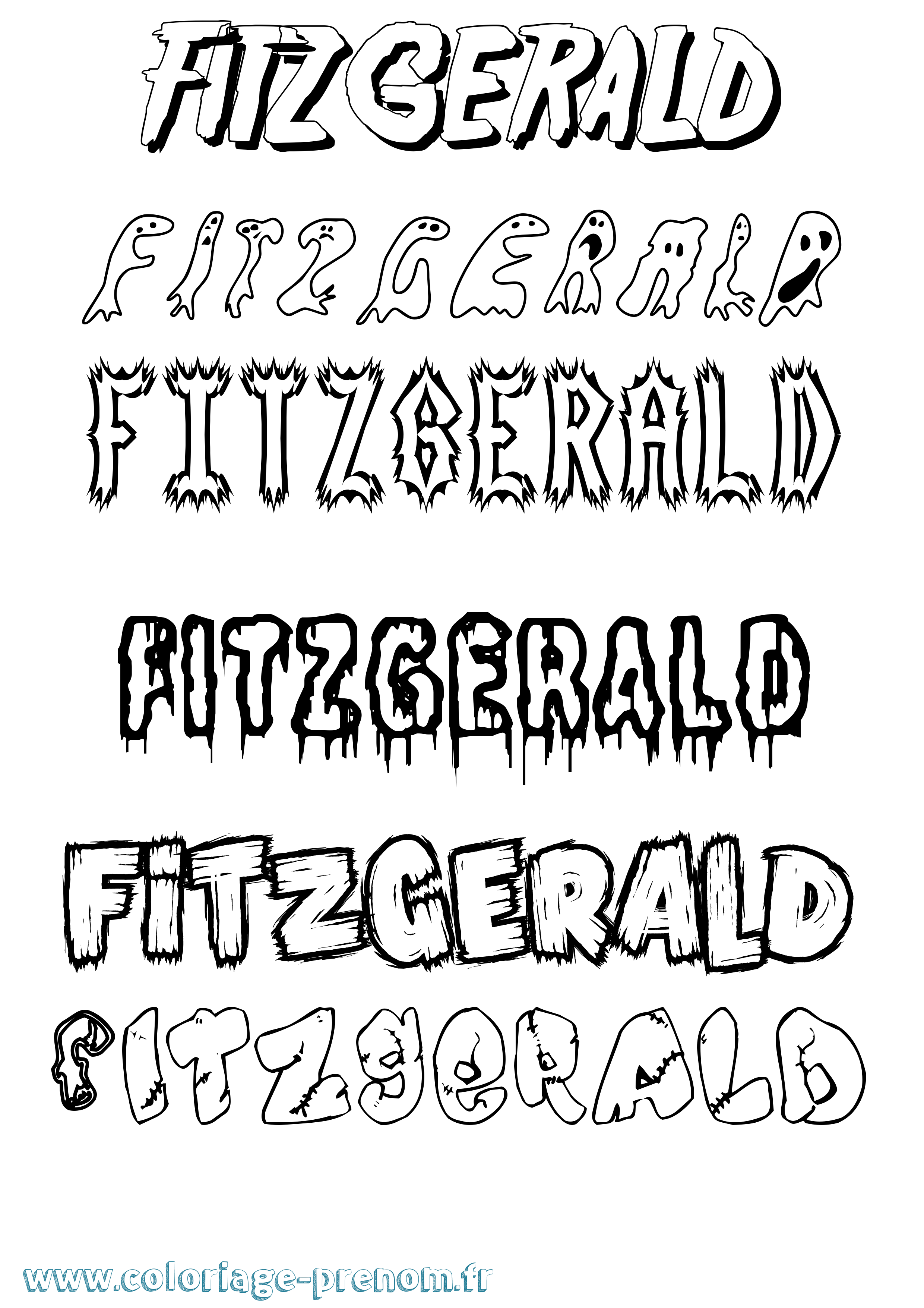 Coloriage Fitzgerald Frisson Coloriage prénom Fitzgerald Frisson