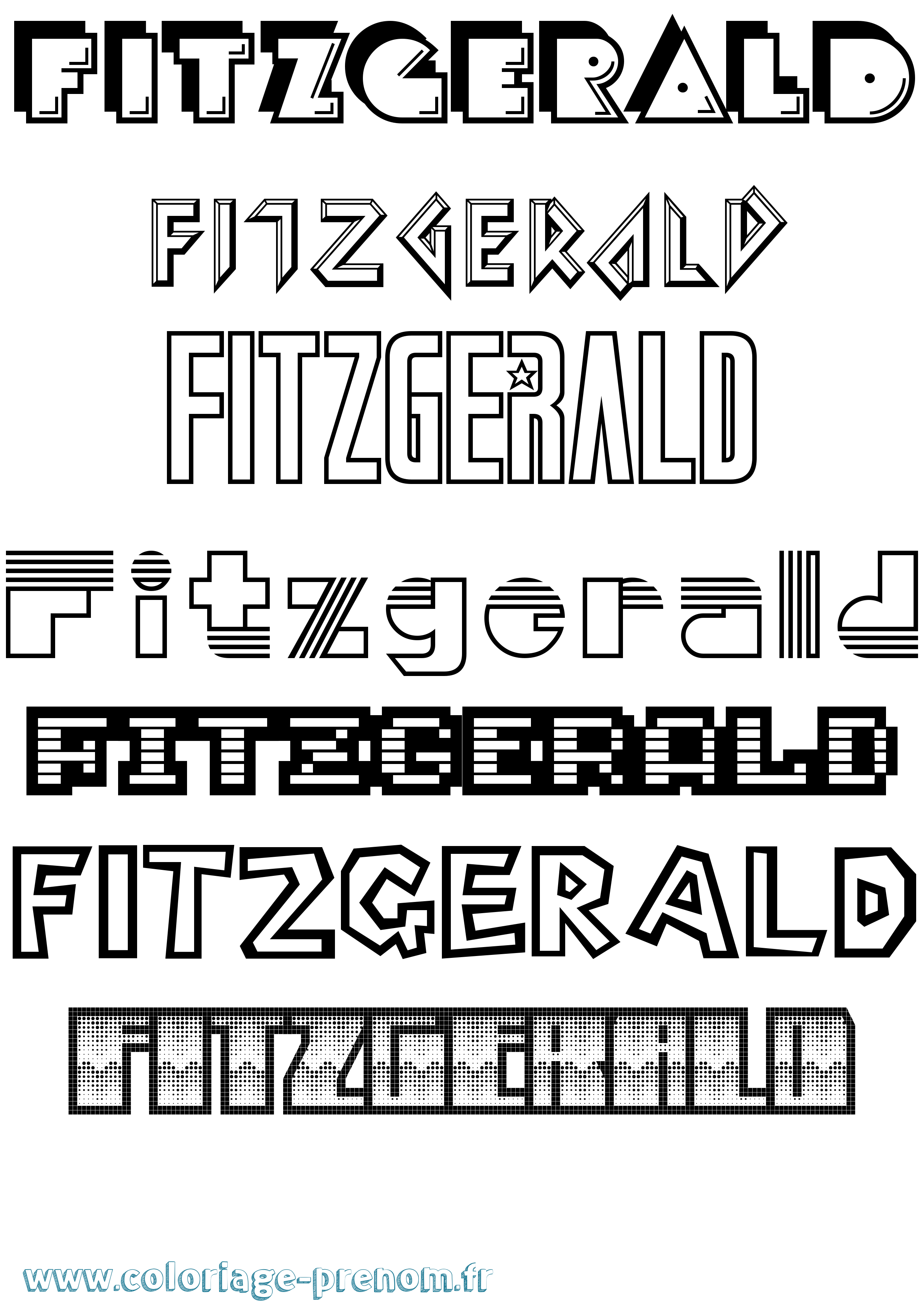 Coloriage Fitzgerald Jeux Vidéos Coloriage prénom Fitzgerald Jeux Vidéos