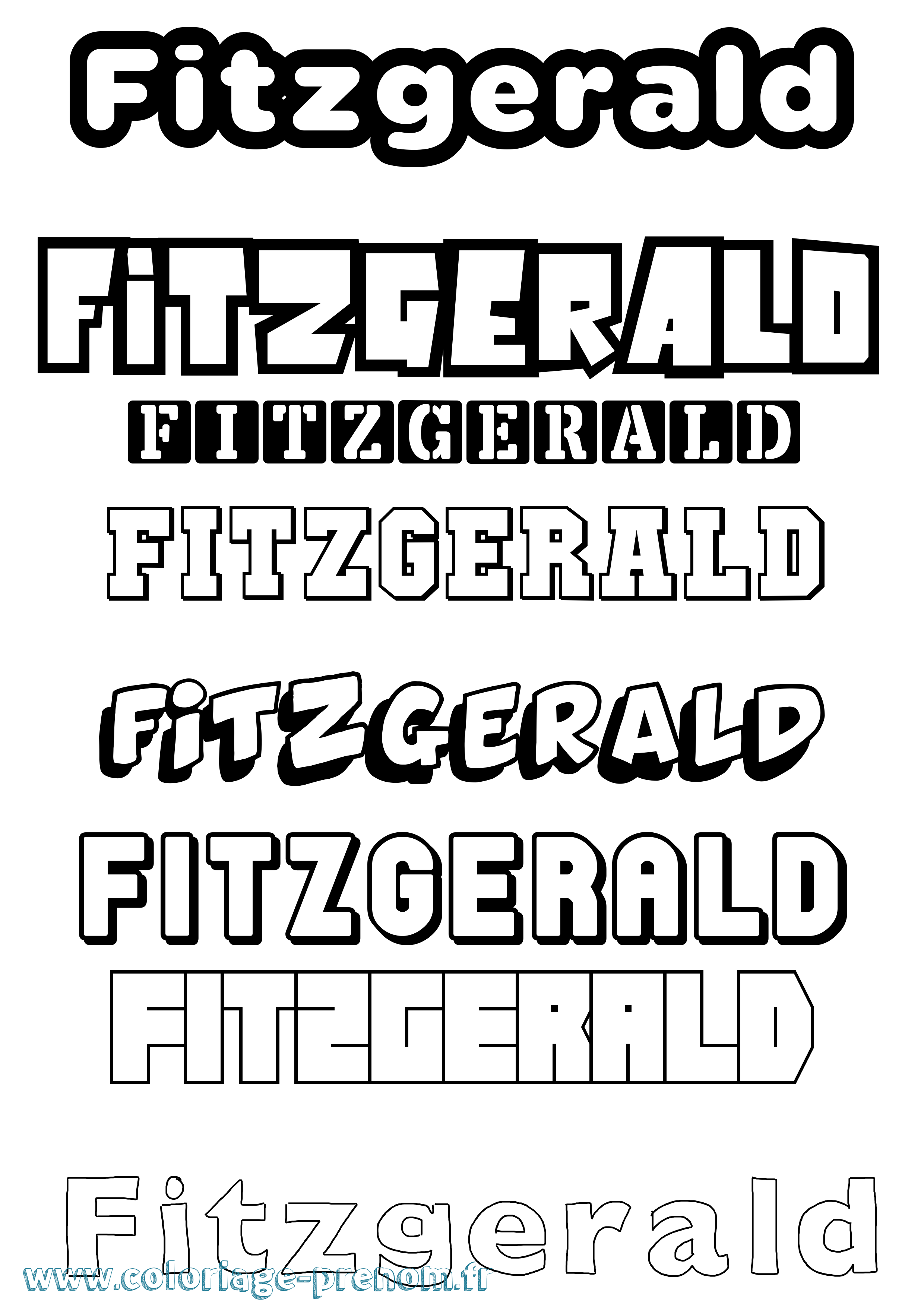 Coloriage Fitzgerald Simple Coloriage prénom Fitzgerald Simple