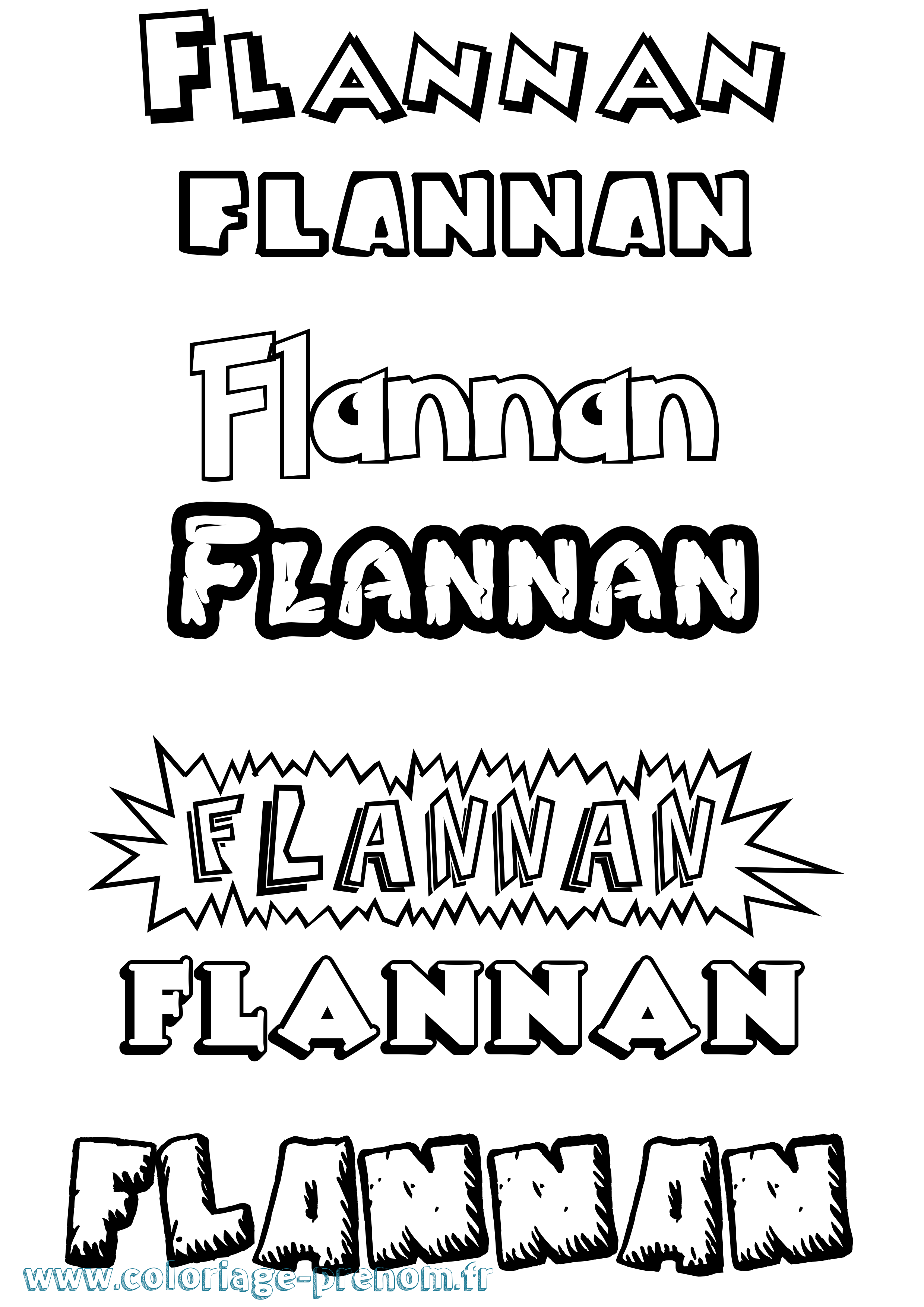 Coloriage Flannan Dessin Animé Coloriage prénom Flannan Dessin Animé