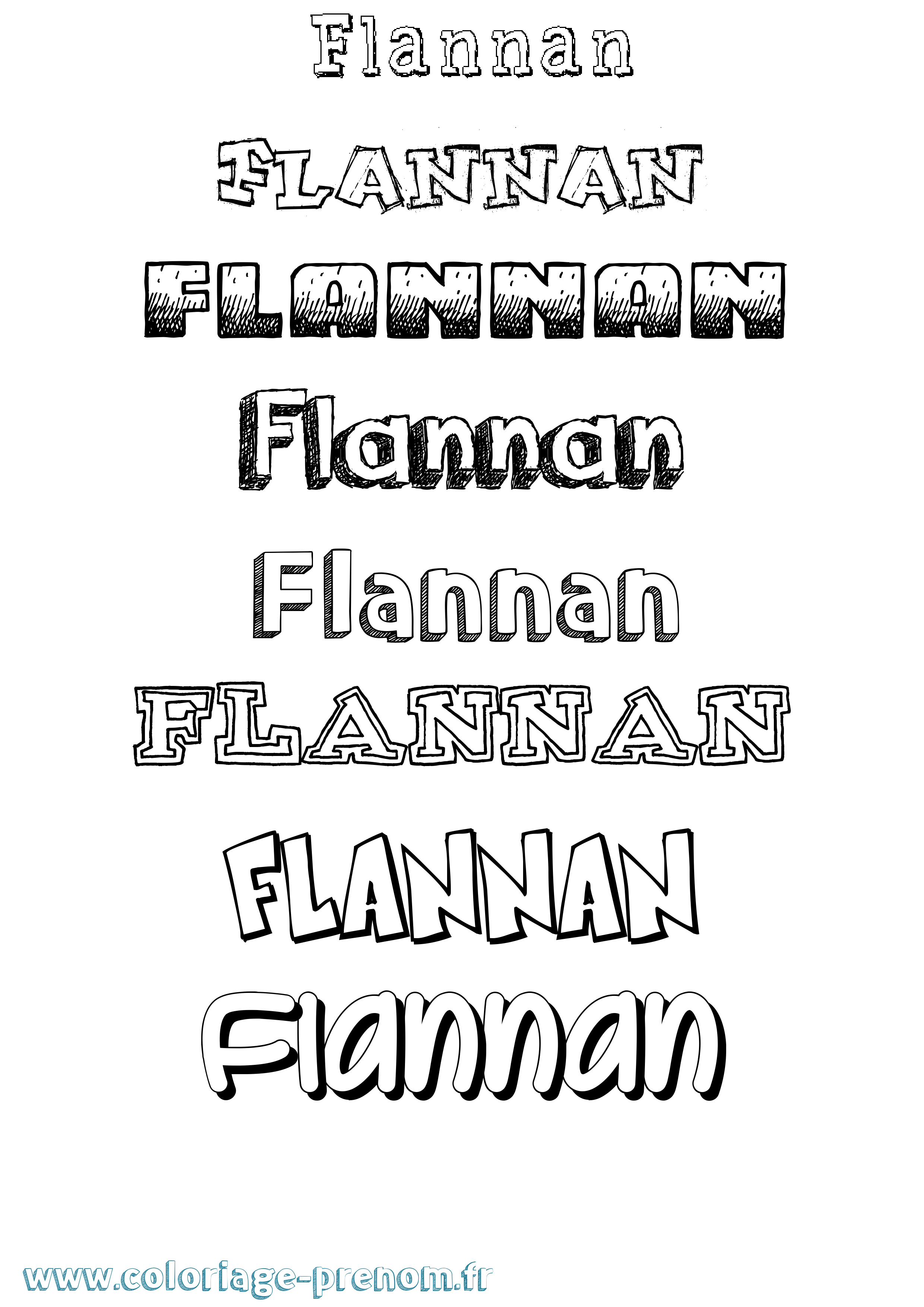Coloriage Flannan Dessiné Coloriage prénom Flannan Dessiné