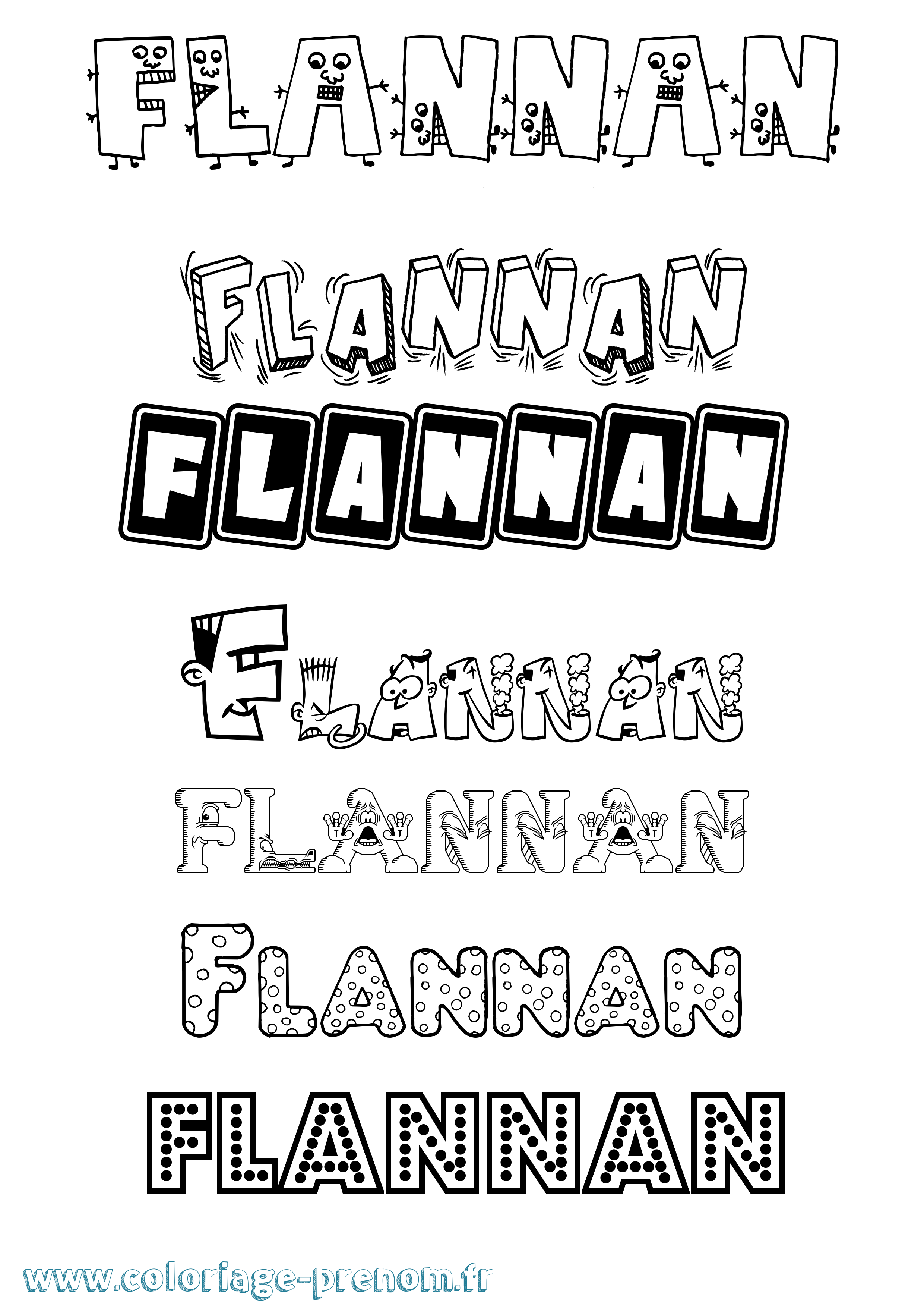 Coloriage Flannan Fun Coloriage prénom Flannan Fun