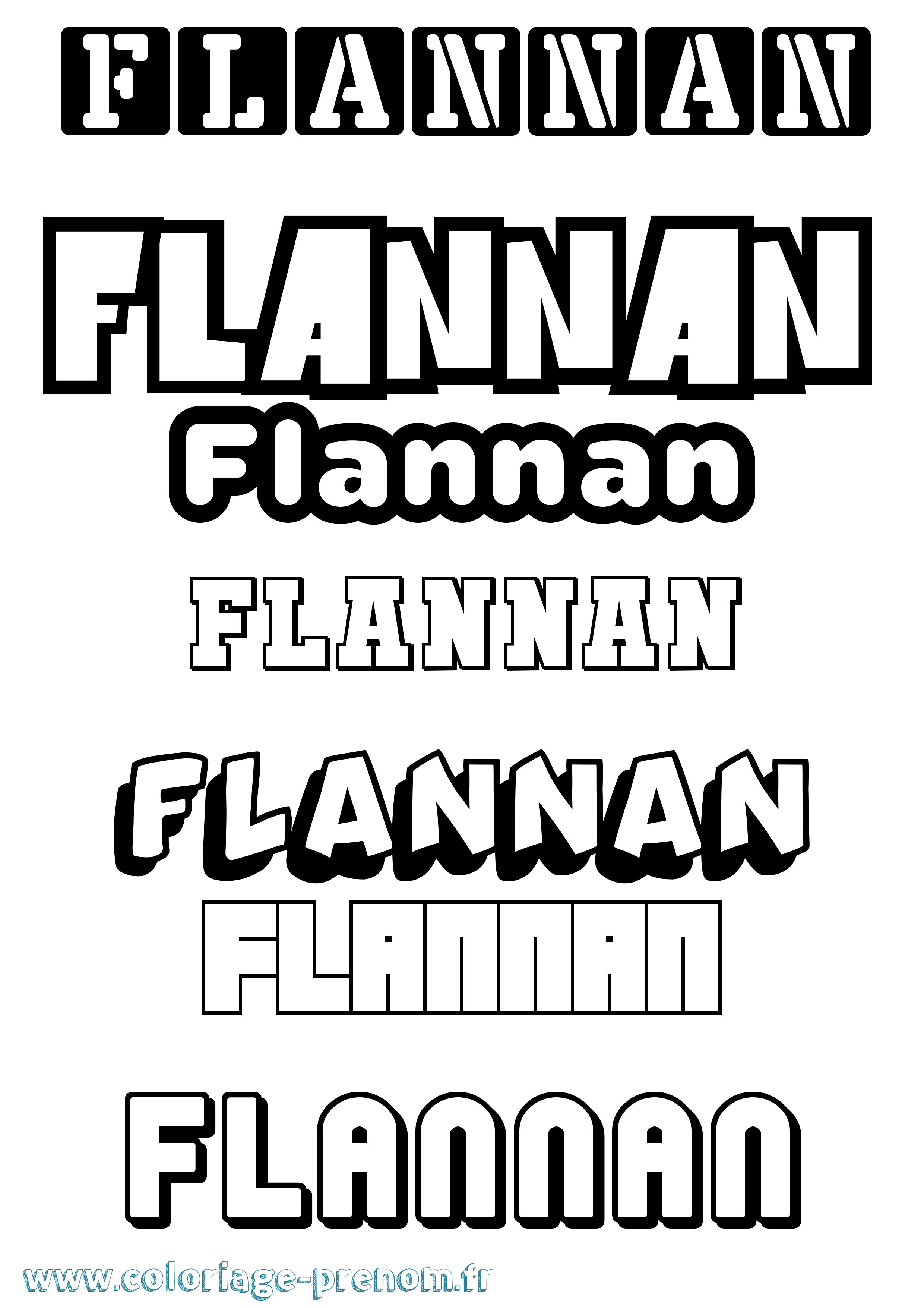 Coloriage Flannan Simple Coloriage prénom Flannan Simple
