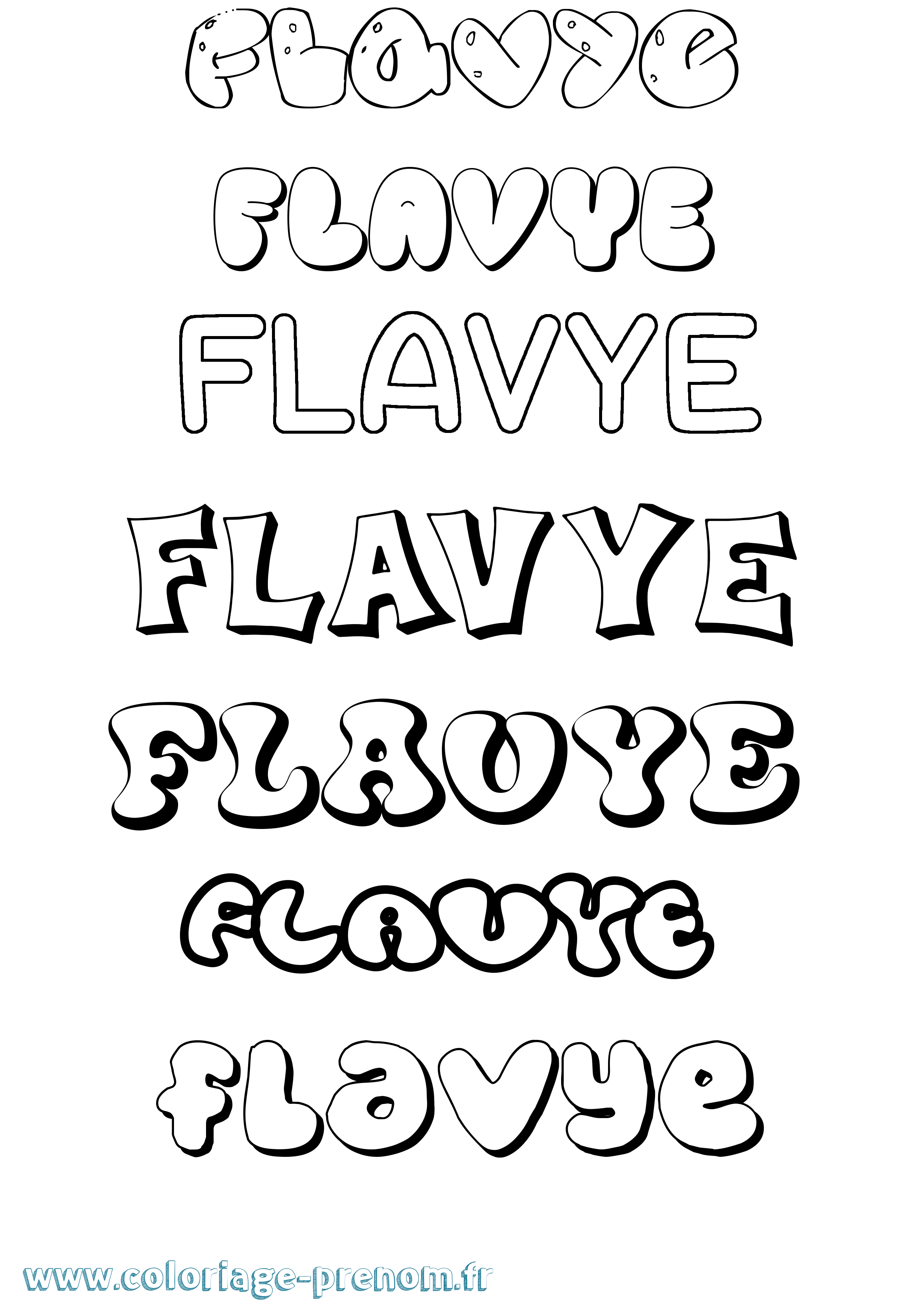 Coloriage Flavye Bubble Coloriage prénom Flavye Bubble