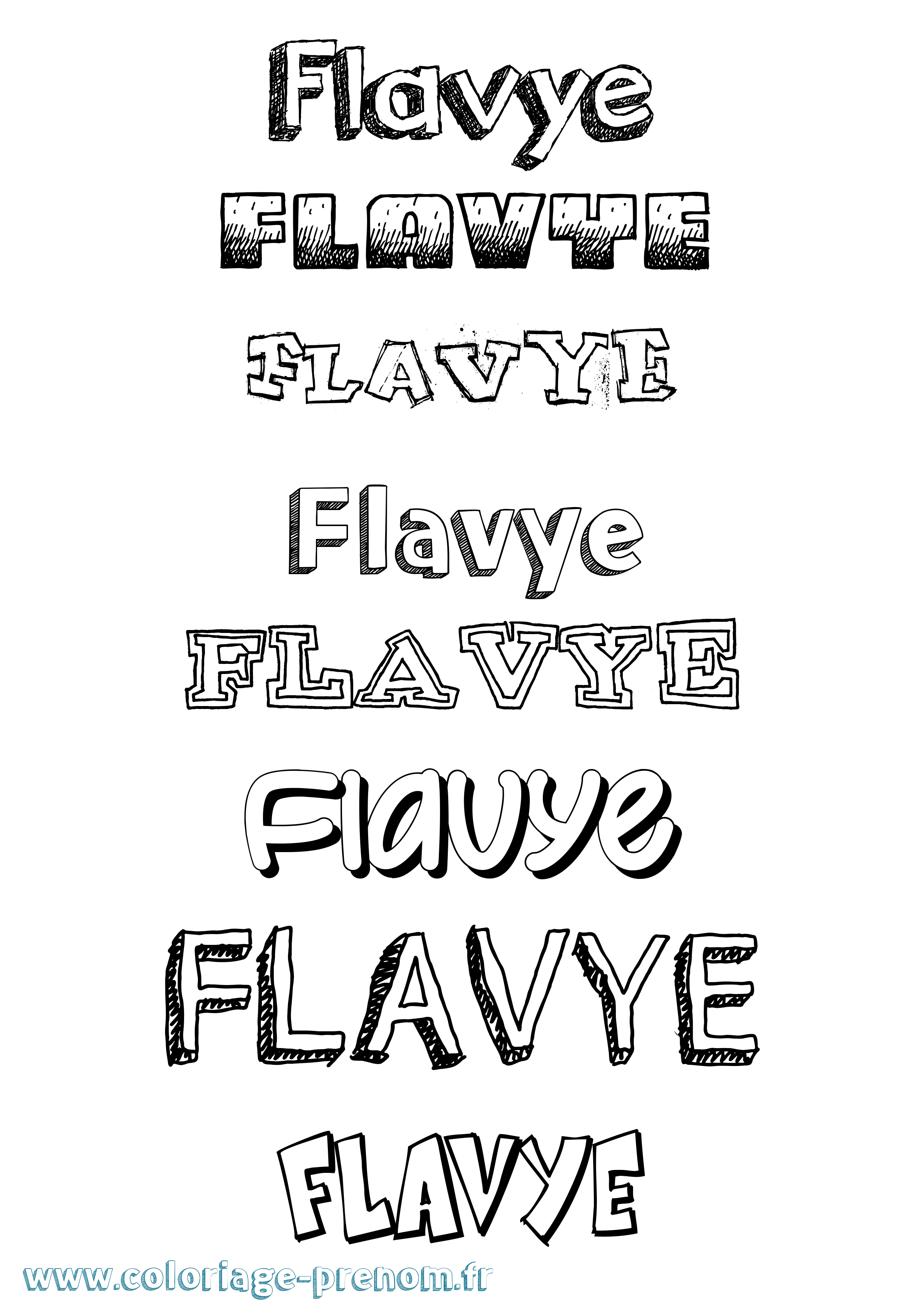 Coloriage Flavye Dessiné Coloriage prénom Flavye Dessiné