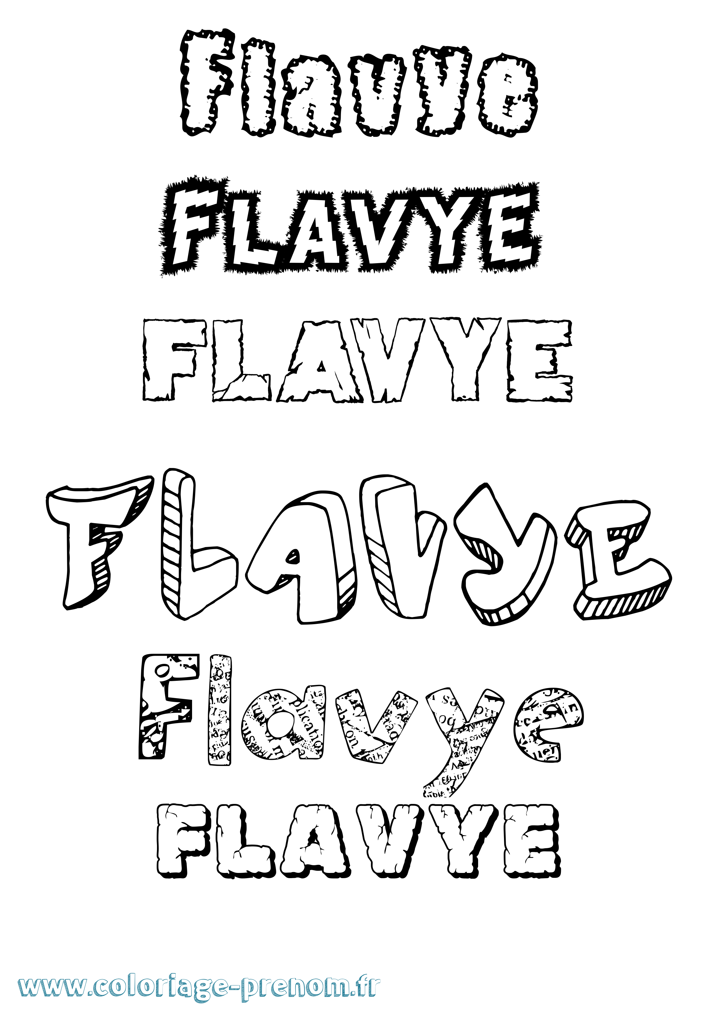 Coloriage Flavye Destructuré Coloriage prénom Flavye Destructuré