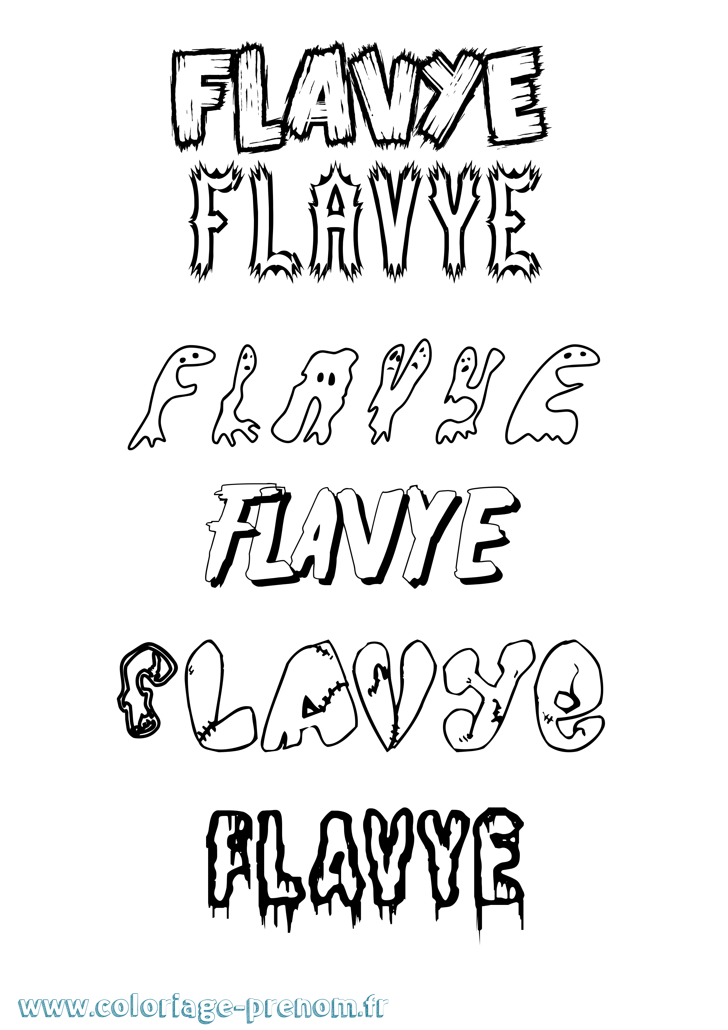 Coloriage Flavye Frisson Coloriage prénom Flavye Frisson