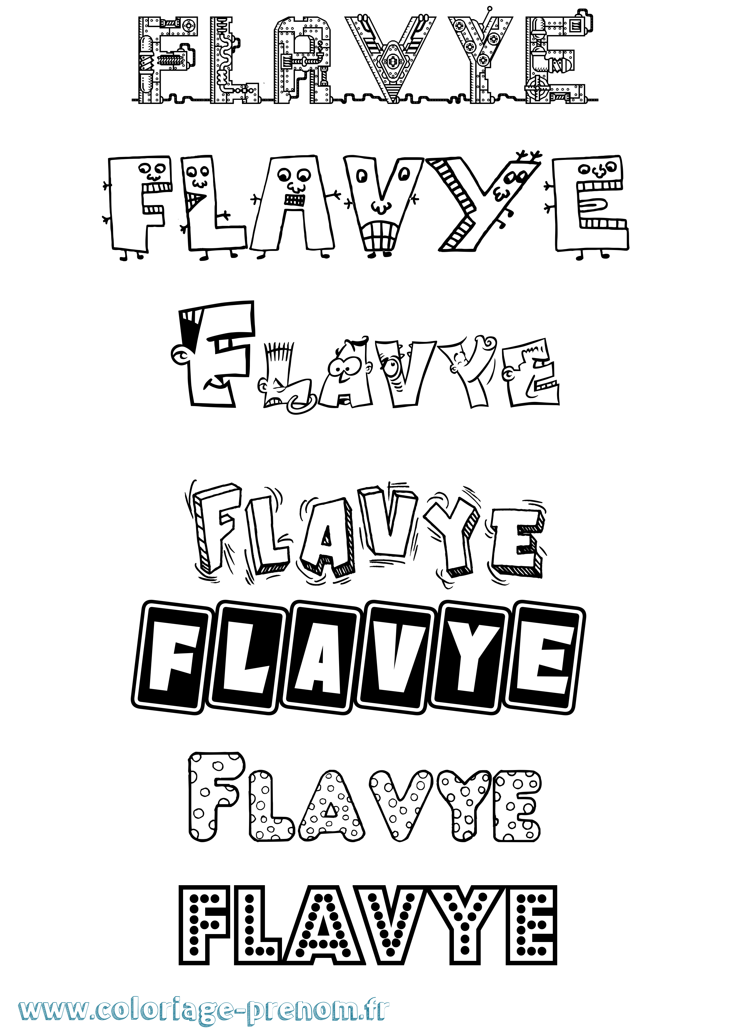 Coloriage Flavye Fun Coloriage prénom Flavye Fun
