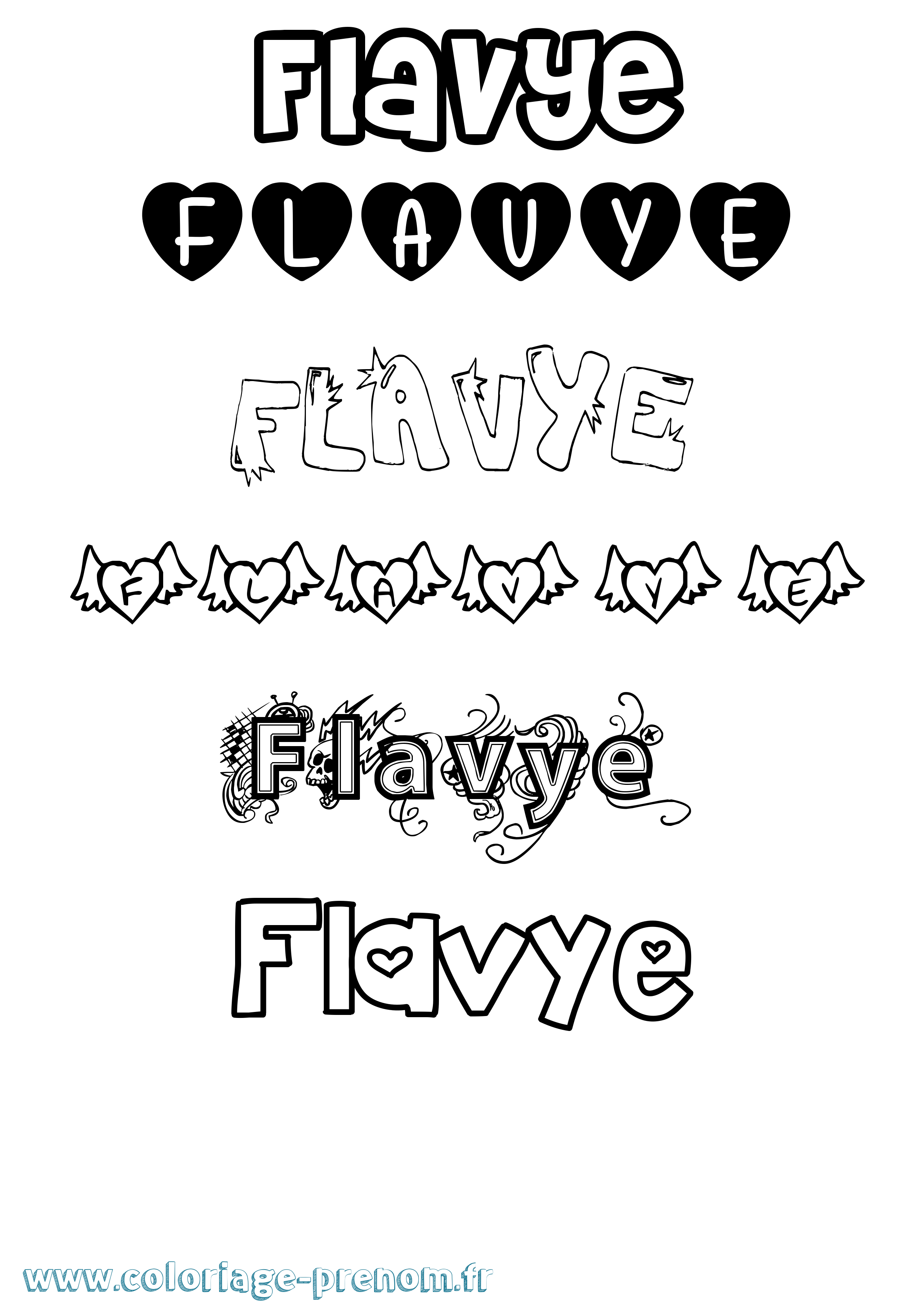 Coloriage Flavye Girly Coloriage prénom Flavye Girly