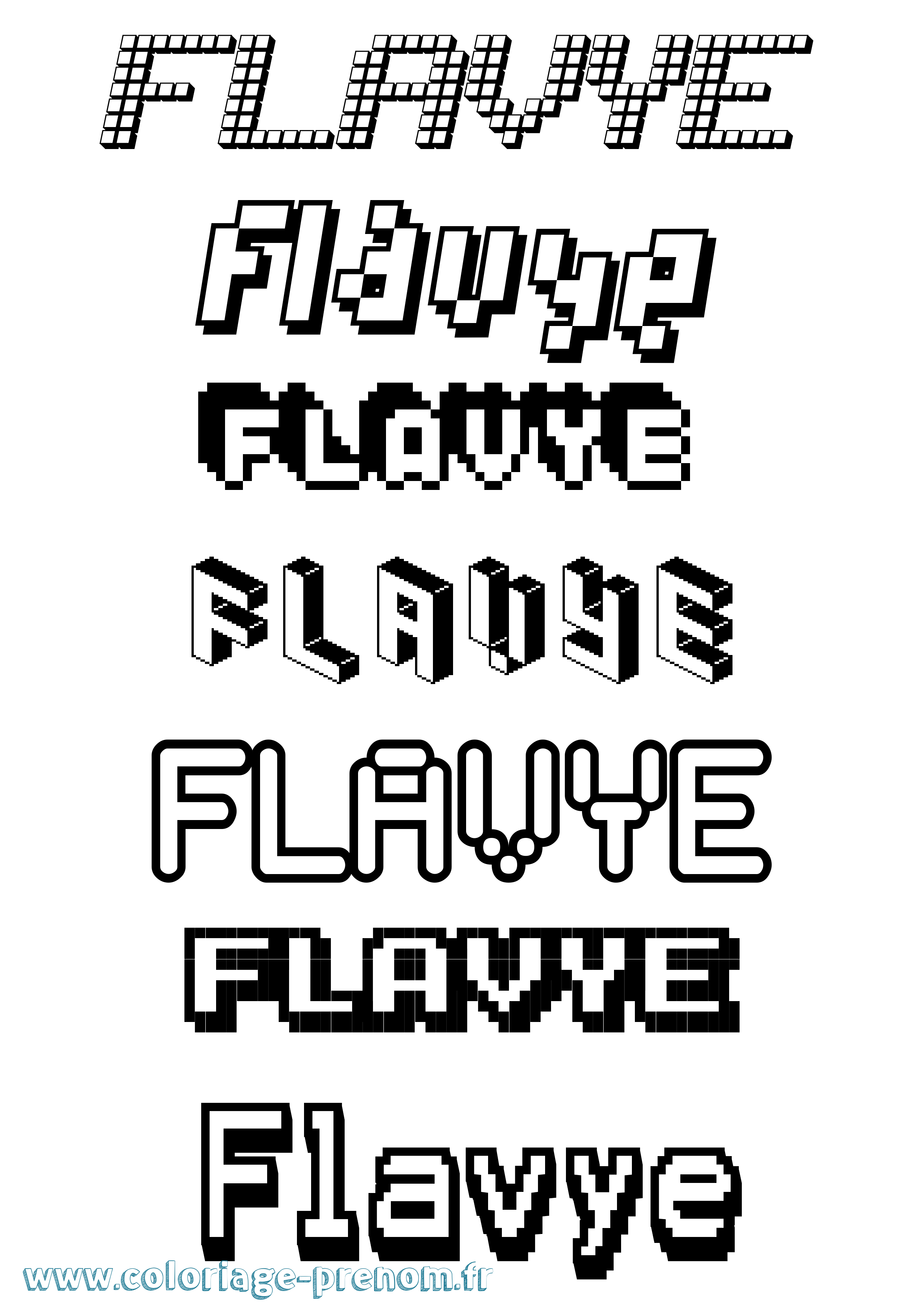Coloriage Flavye Pixel Coloriage prénom Flavye Pixel