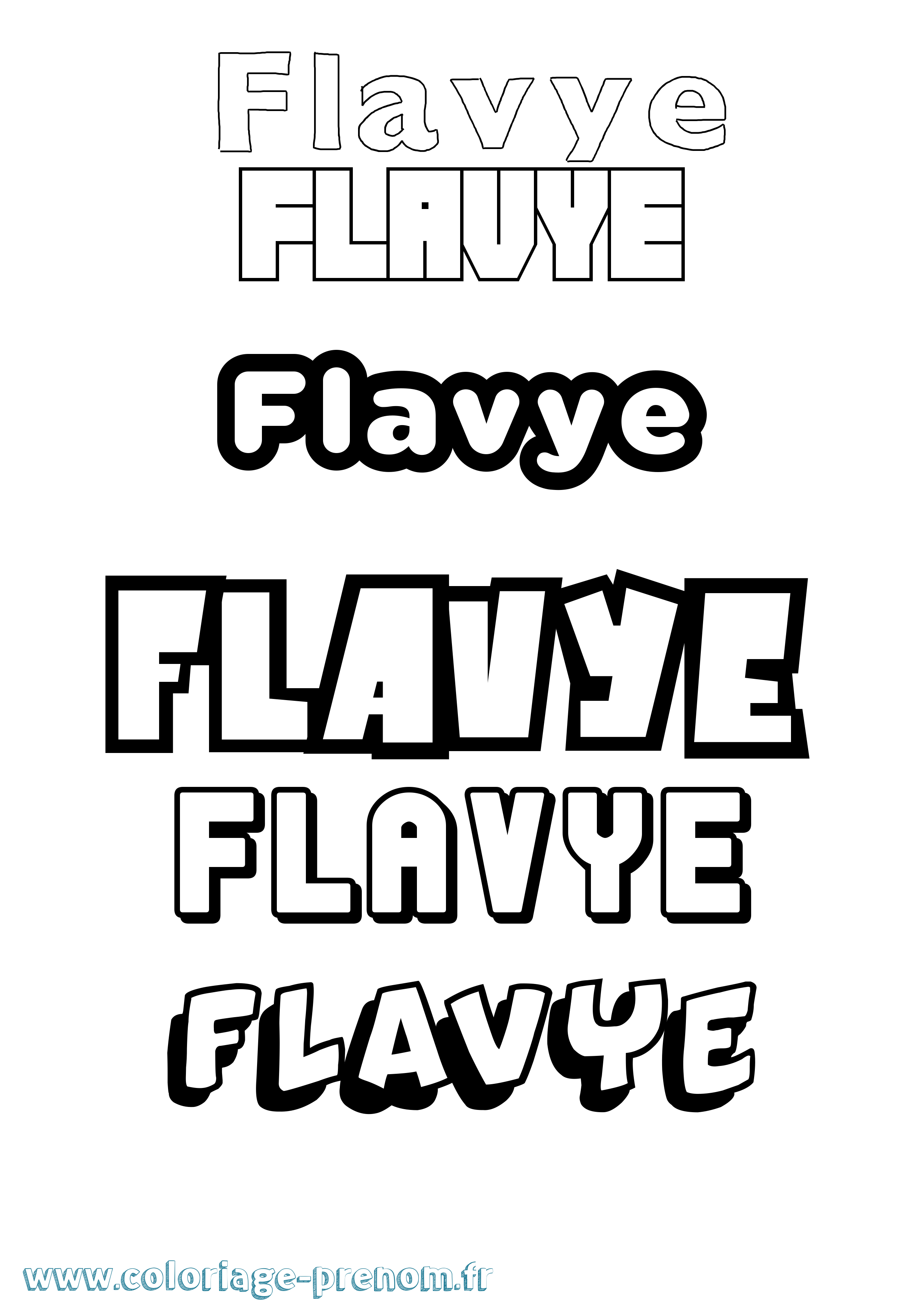 Coloriage Flavye Simple Coloriage prénom Flavye Simple