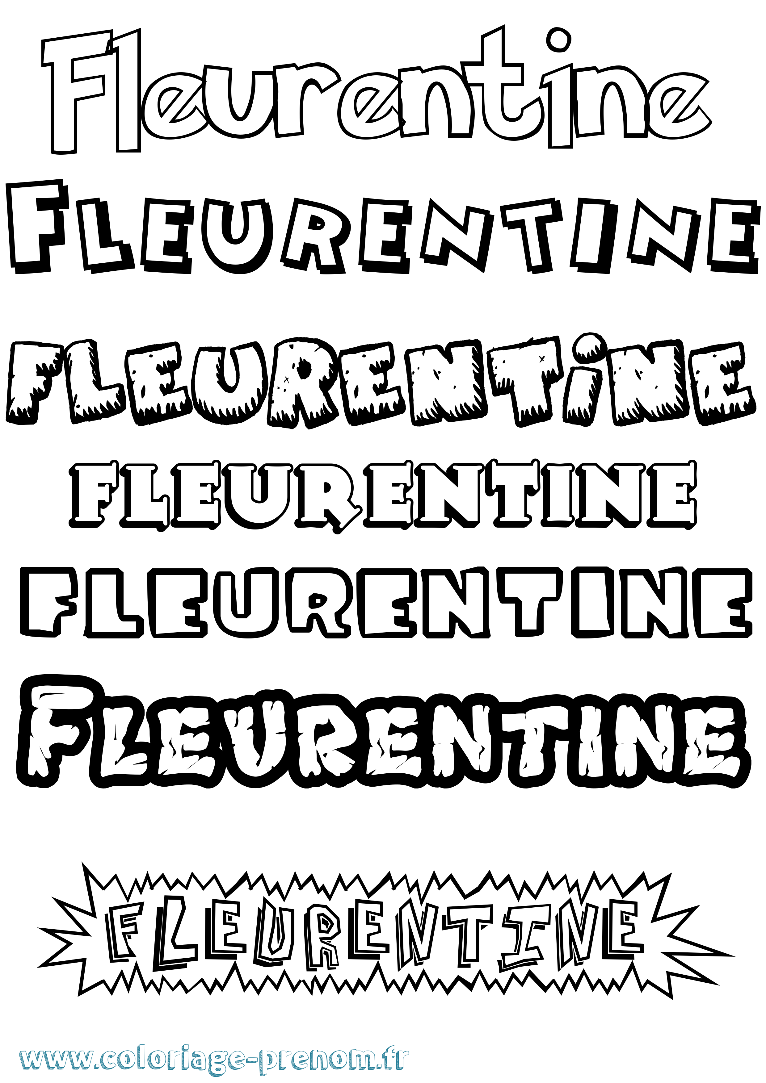 Coloriage Fleurentine Dessin Animé Coloriage prénom Fleurentine Dessin Animé
