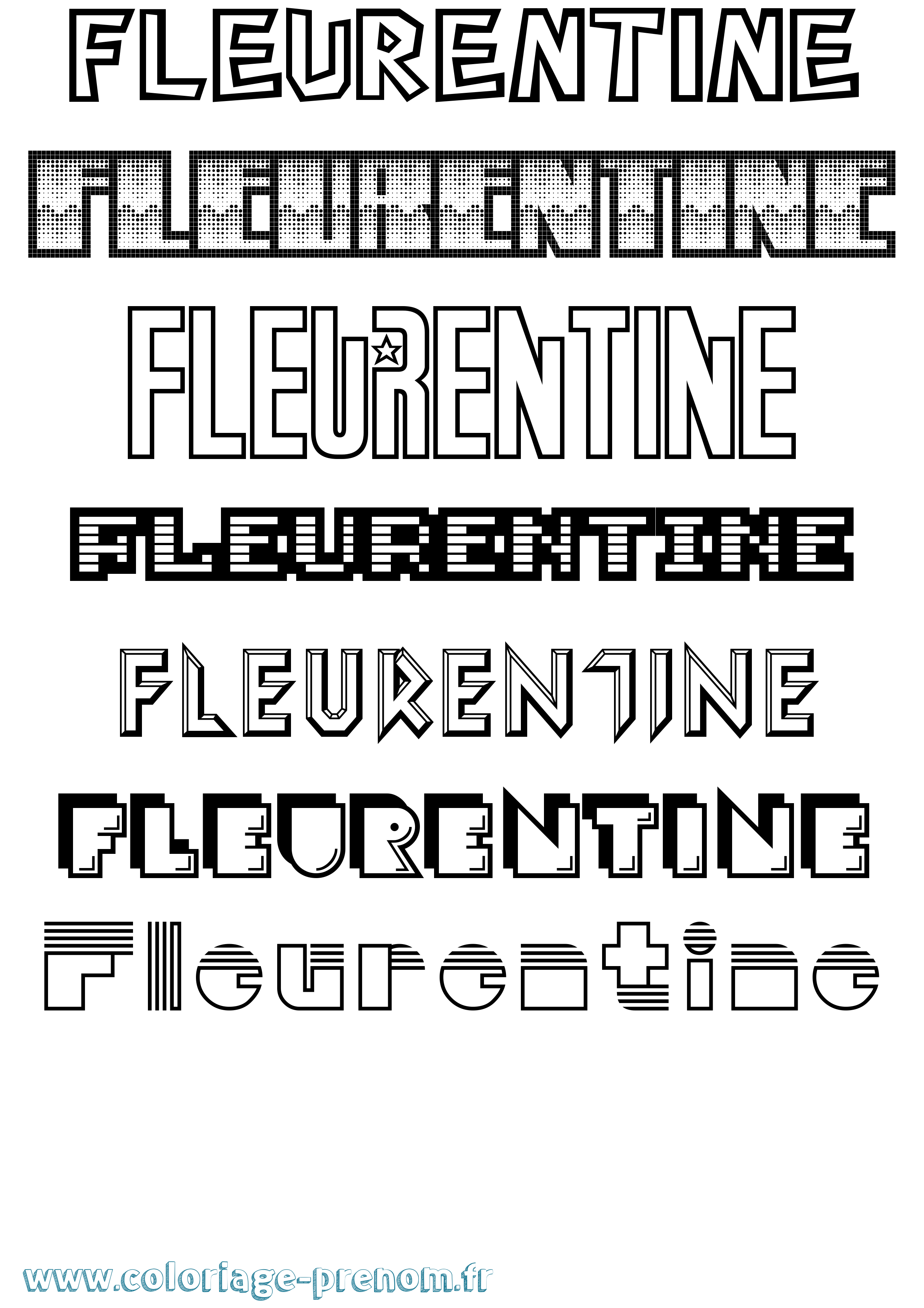 Coloriage Fleurentine Jeux Vidéos Coloriage prénom Fleurentine Jeux Vidéos