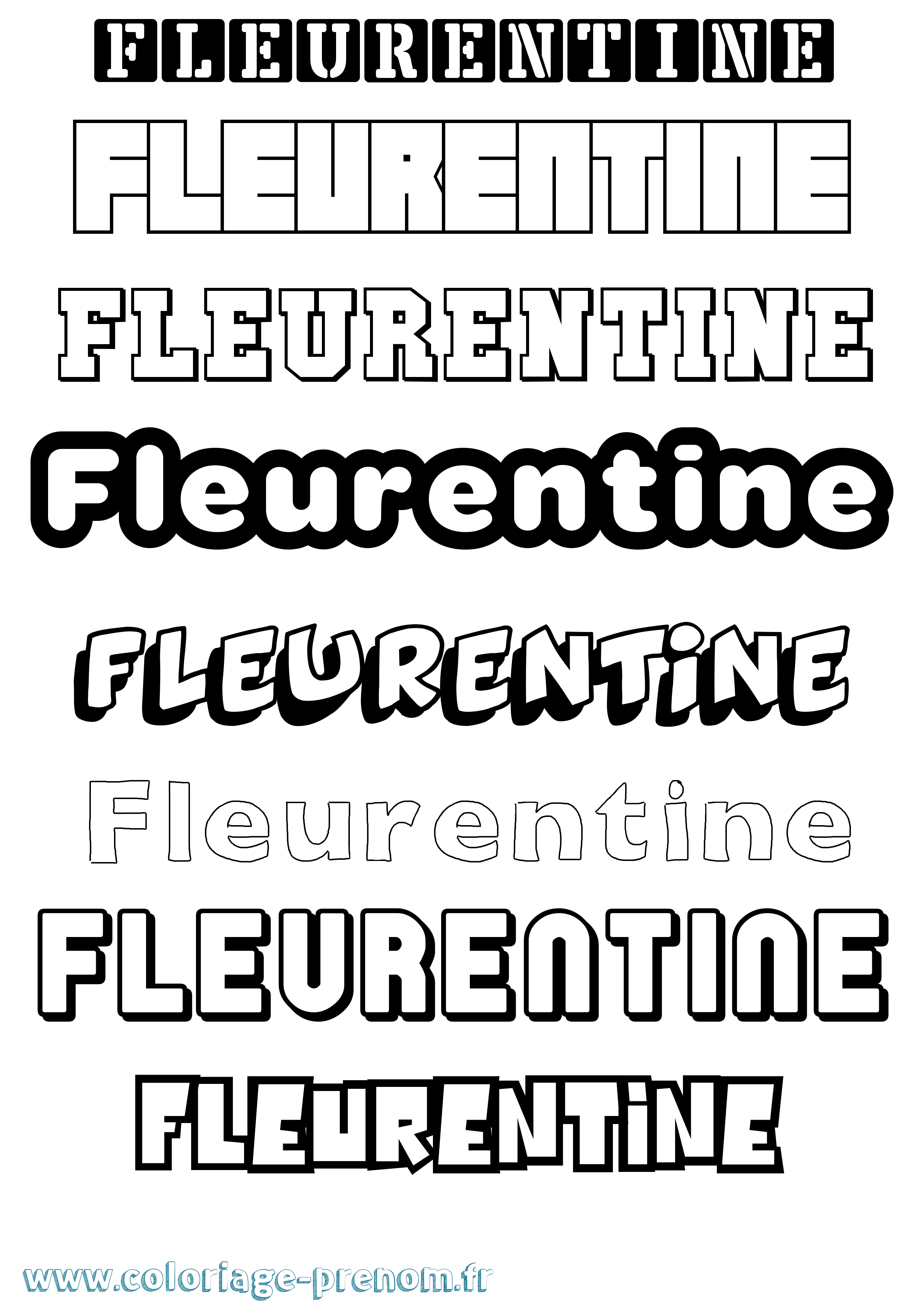 Coloriage Fleurentine Simple Coloriage prénom Fleurentine Simple