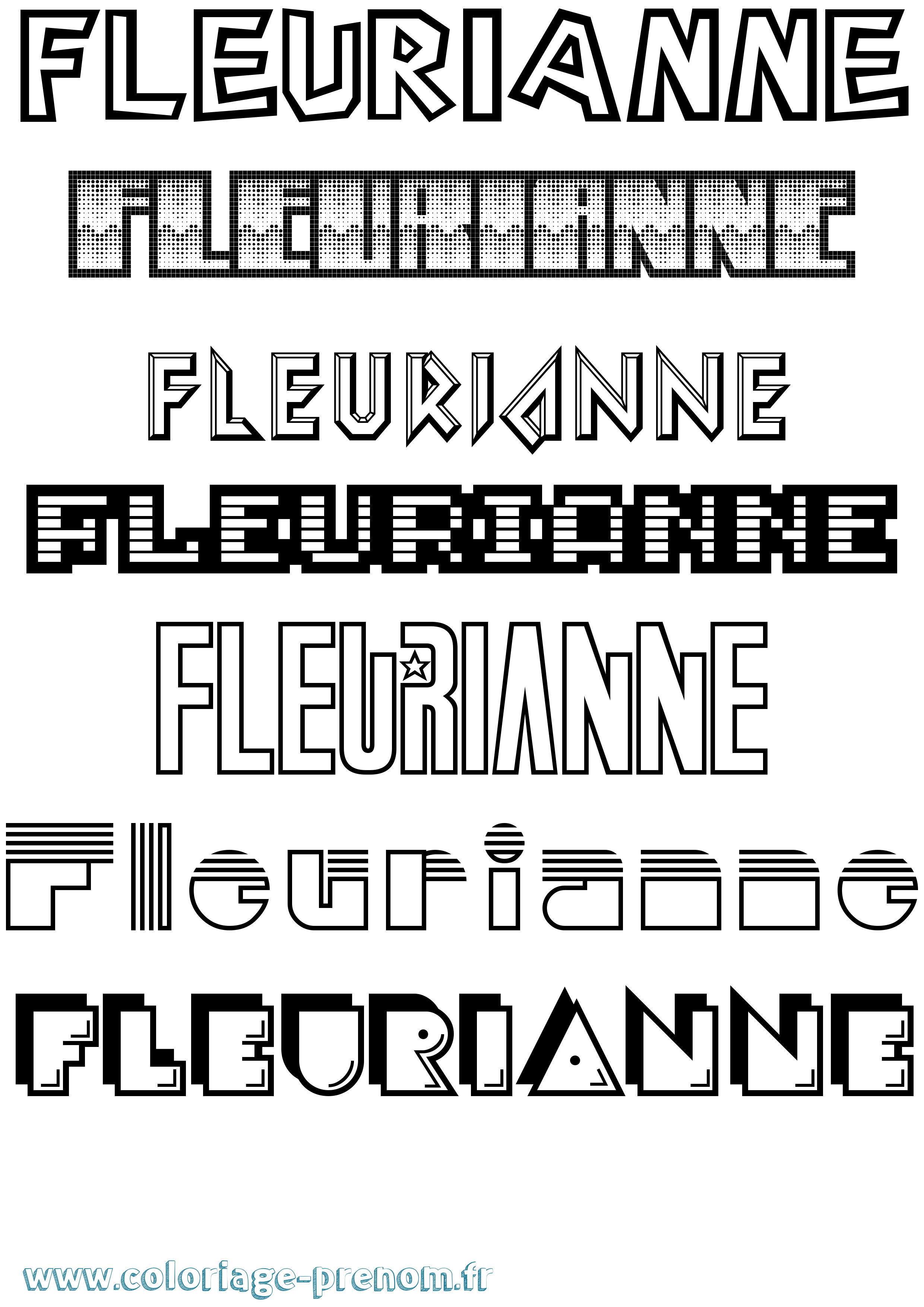 Coloriage Fleurianne Jeux Vidéos Coloriage prénom Fleurianne Jeux Vidéos