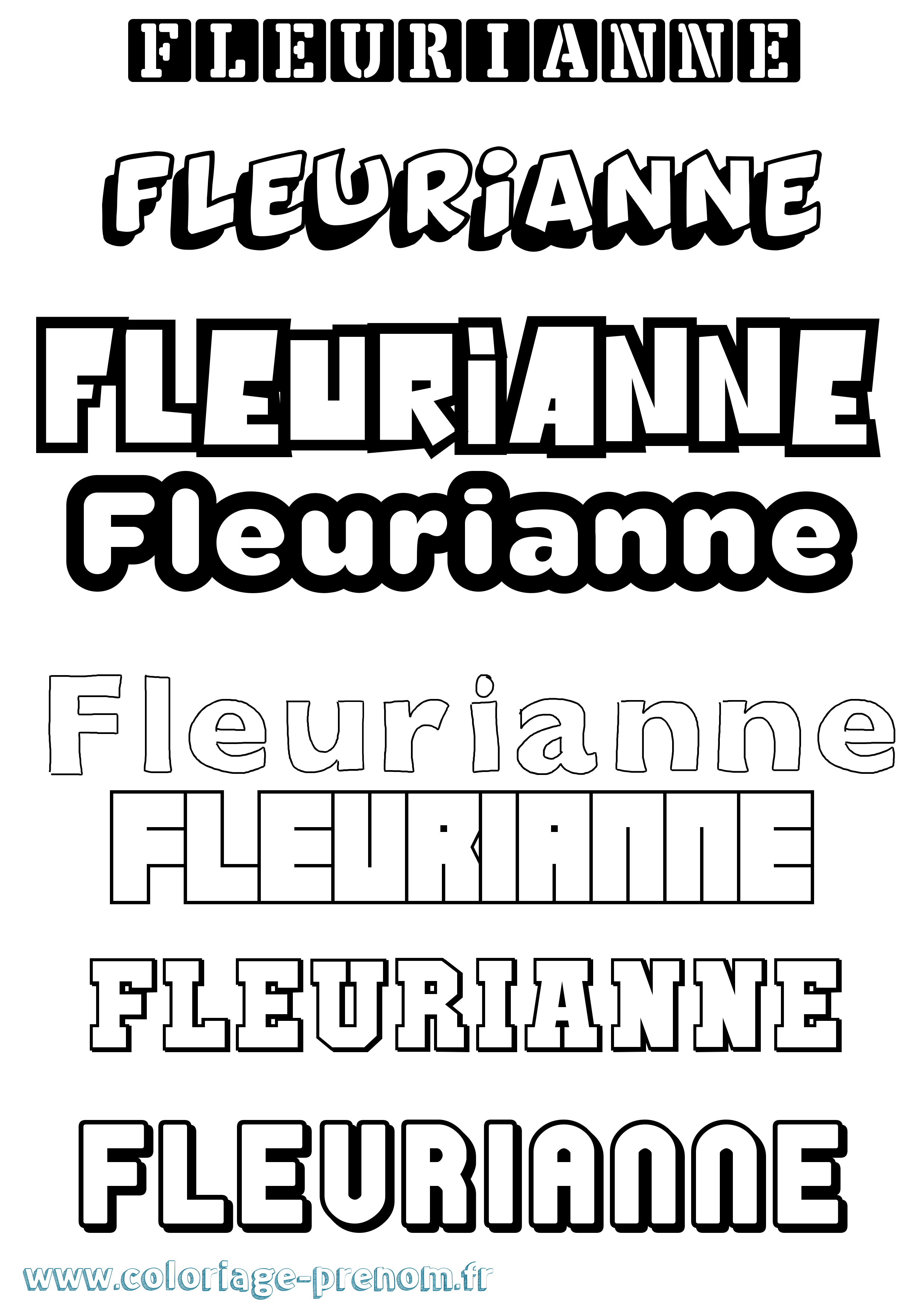Coloriage Fleurianne Simple Coloriage prénom Fleurianne Simple