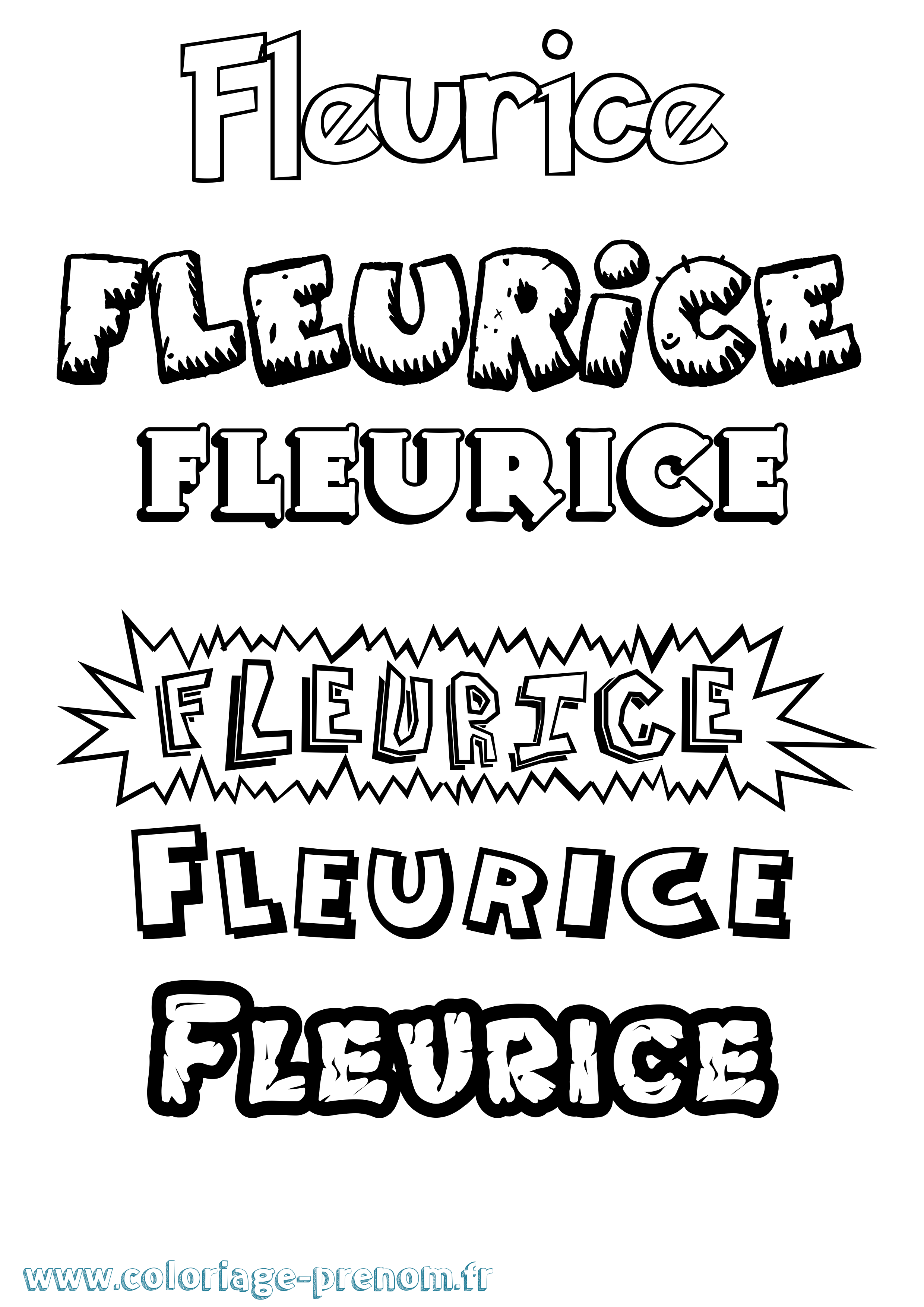 Coloriage Fleurice Dessin Animé Coloriage prénom Fleurice Dessin Animé