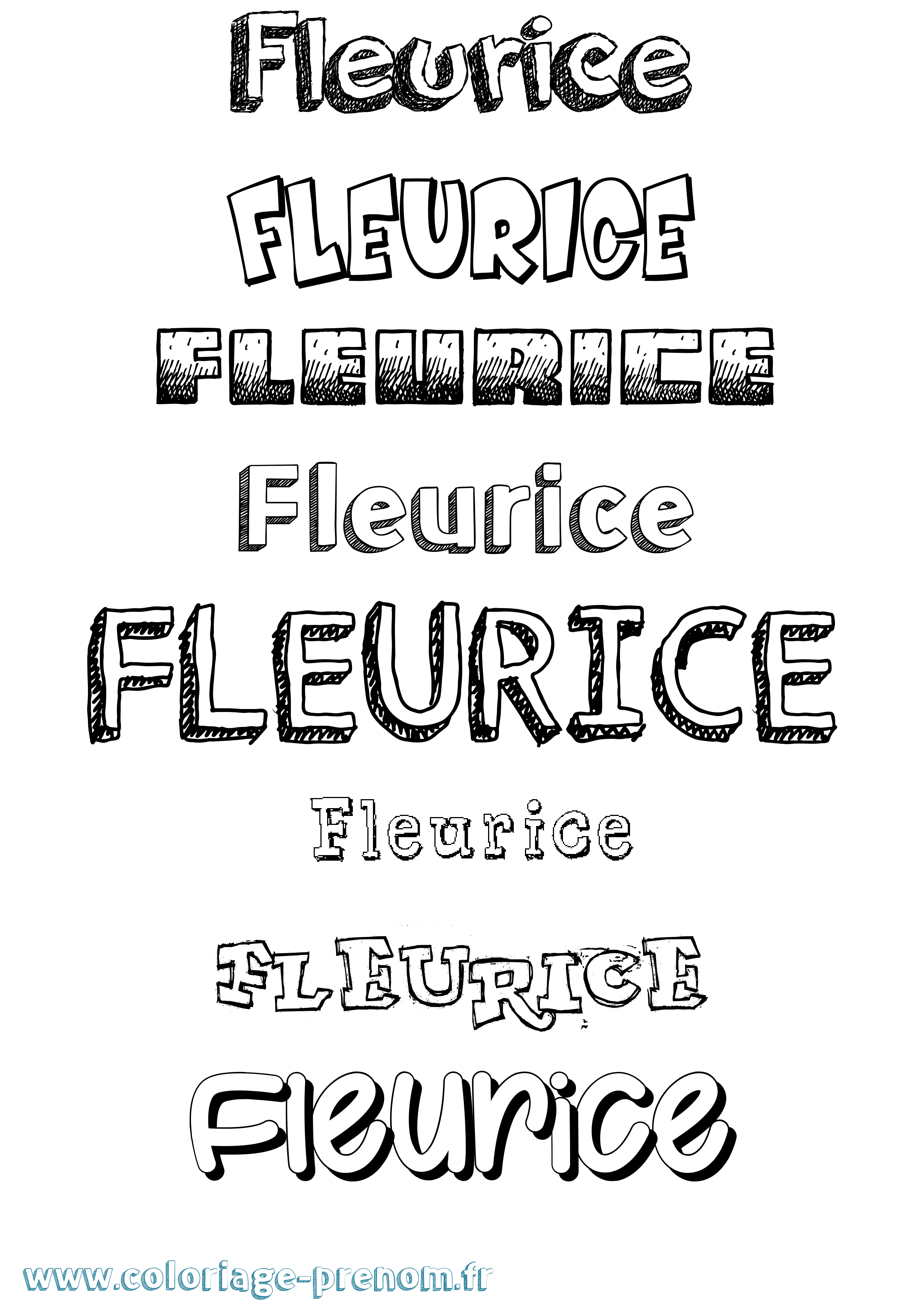 Coloriage Fleurice Dessiné Coloriage prénom Fleurice Dessiné