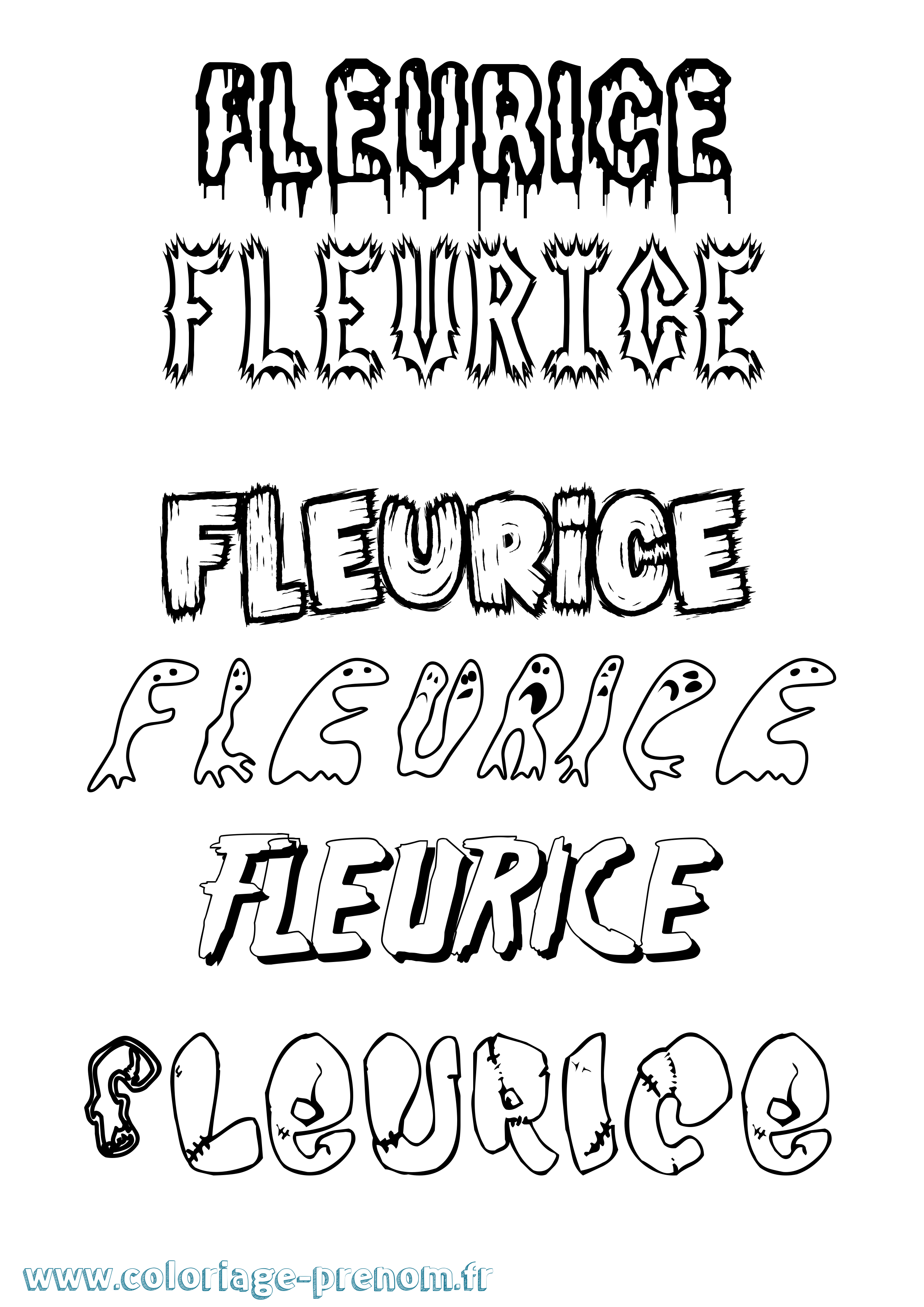 Coloriage Fleurice Frisson Coloriage prénom Fleurice Frisson