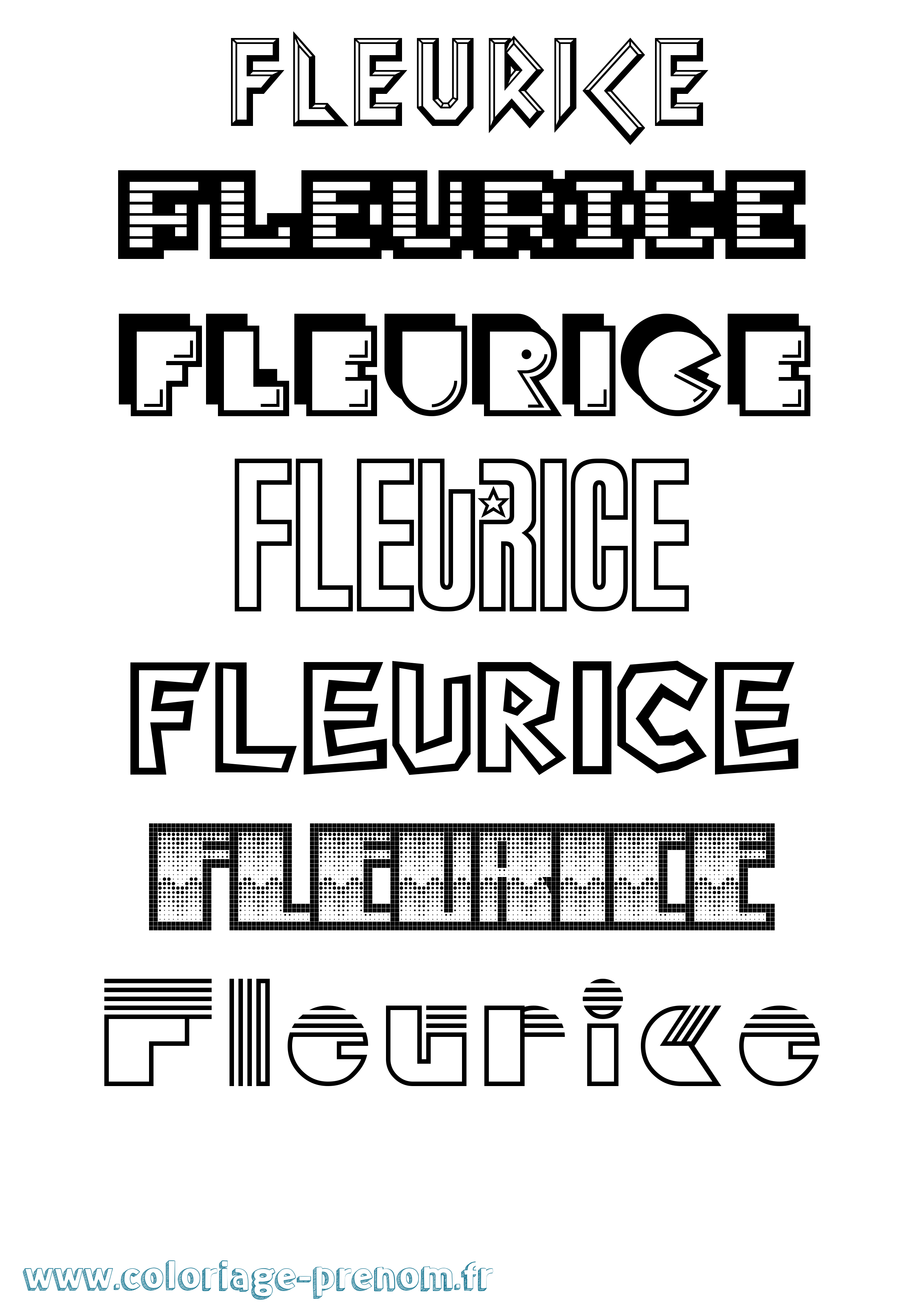 Coloriage Fleurice Jeux Vidéos Coloriage prénom Fleurice Jeux Vidéos