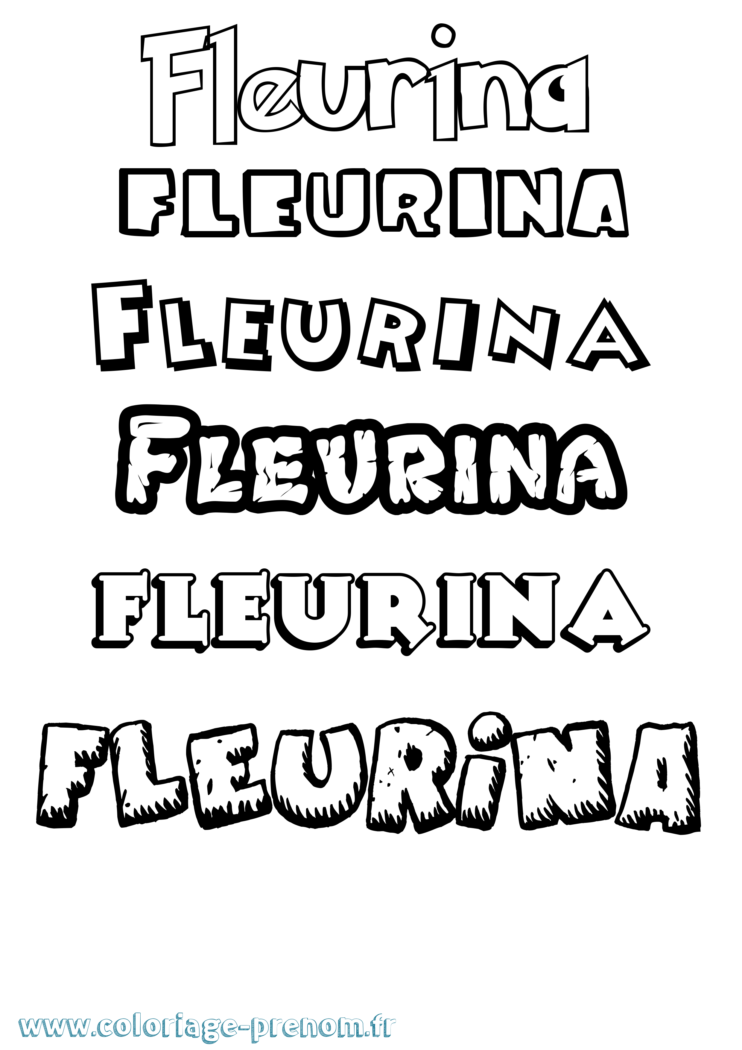 Coloriage Fleurina Dessin Animé Coloriage prénom Fleurina Dessin Animé
