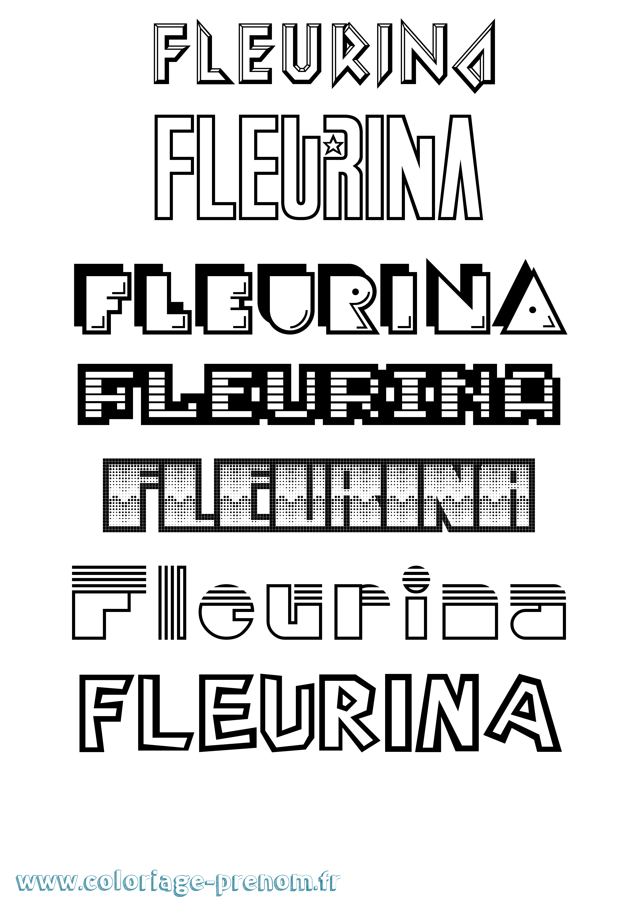 Coloriage Fleurina Jeux Vidéos Coloriage prénom Fleurina Jeux Vidéos