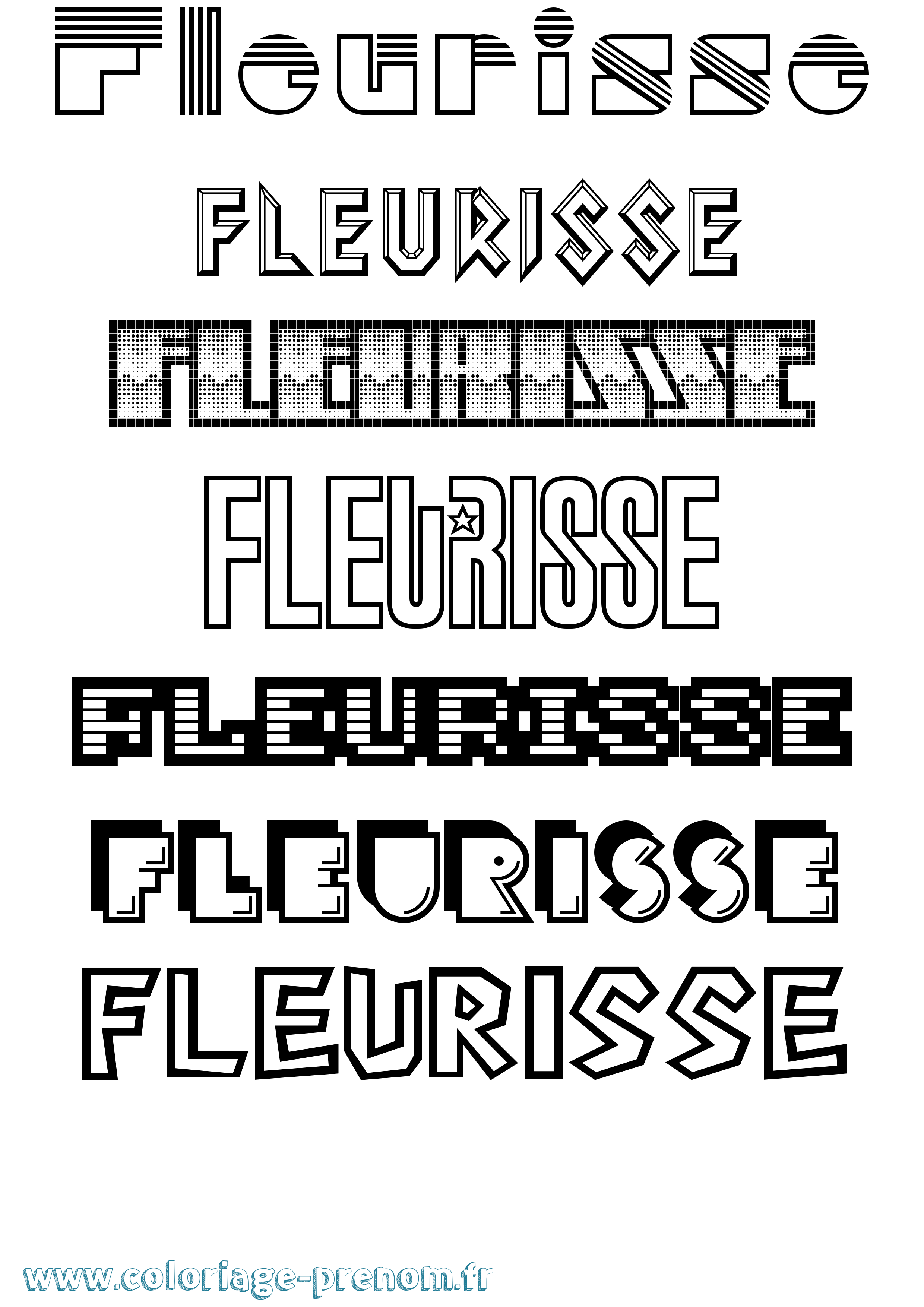 Coloriage Fleurisse Jeux Vidéos Coloriage prénom Fleurisse Jeux Vidéos