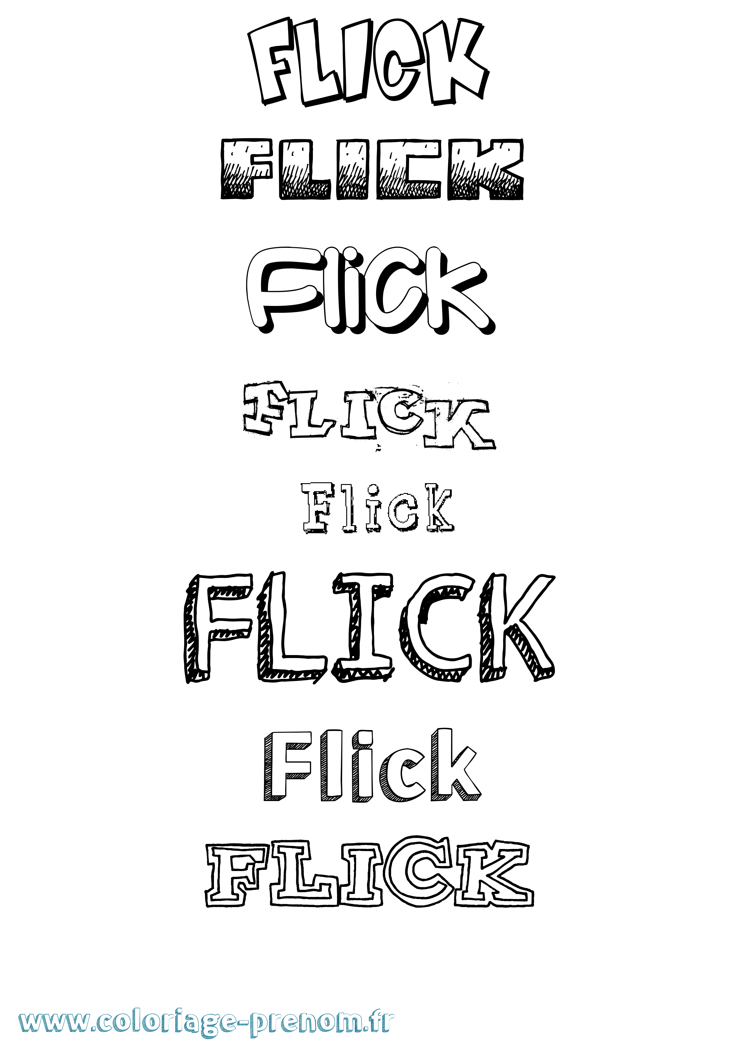 Coloriage Flick Dessiné Coloriage prénom Flick Dessiné