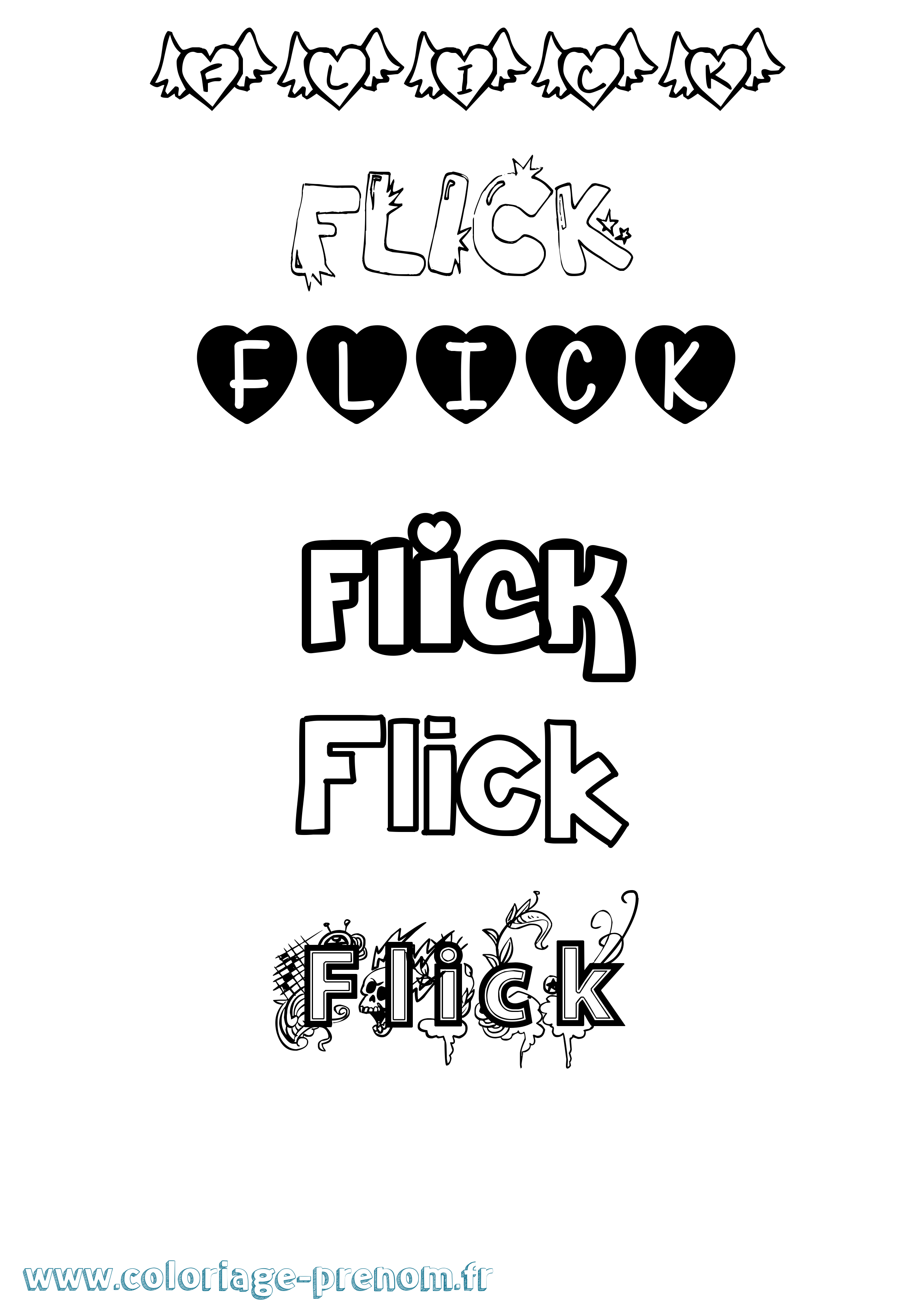 Coloriage Flick Girly Coloriage prénom Flick Girly