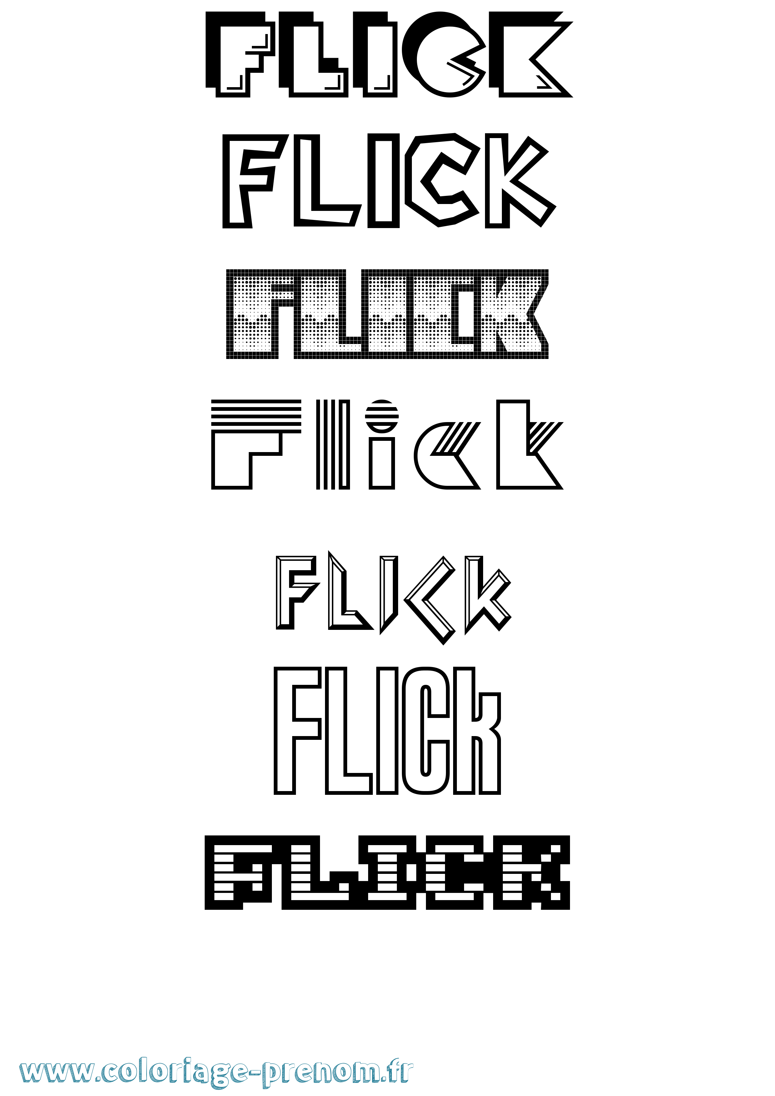 Coloriage Flick Jeux Vidéos Coloriage prénom Flick Jeux Vidéos