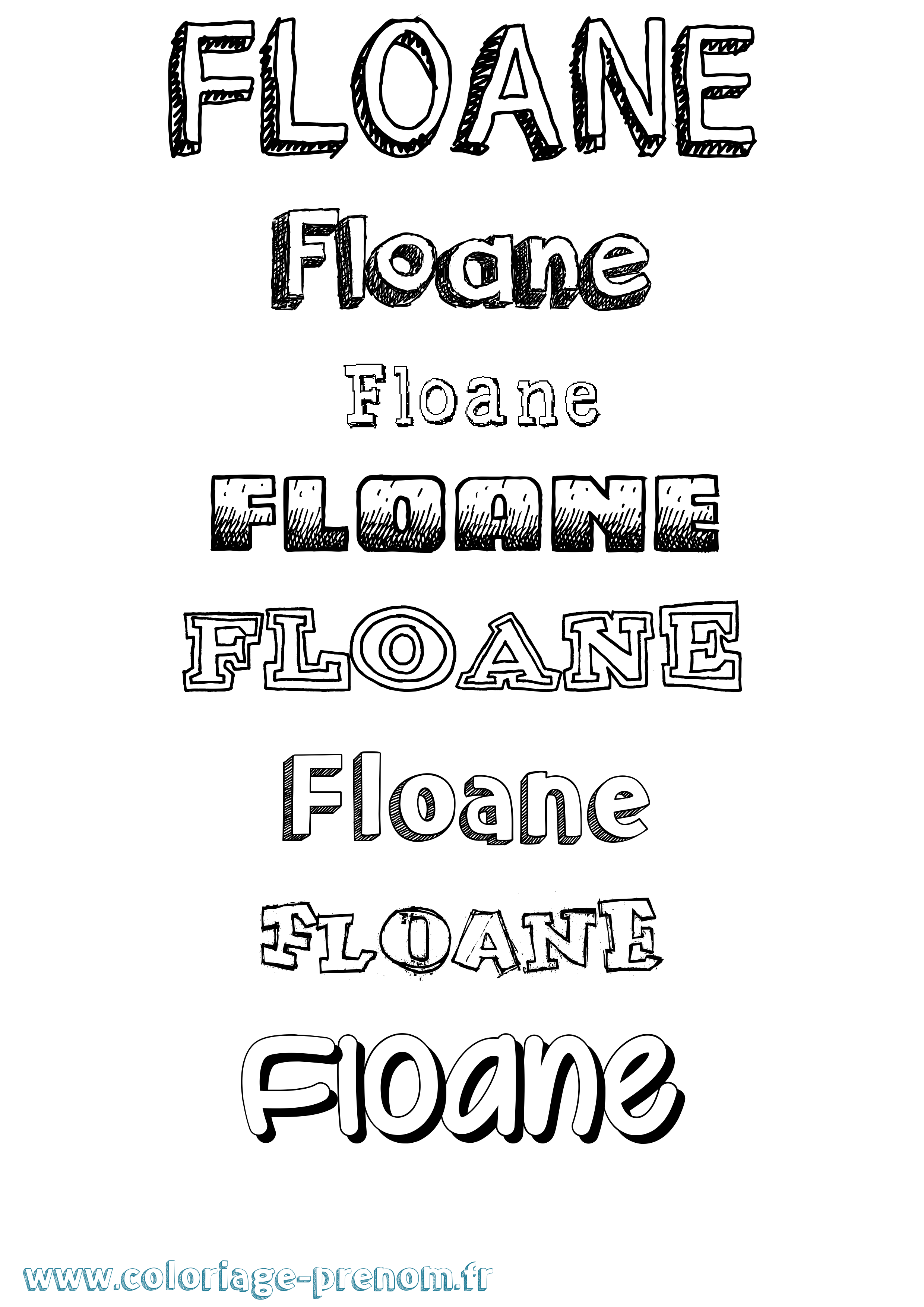 Coloriage Floane Dessiné Coloriage prénom Floane Dessiné