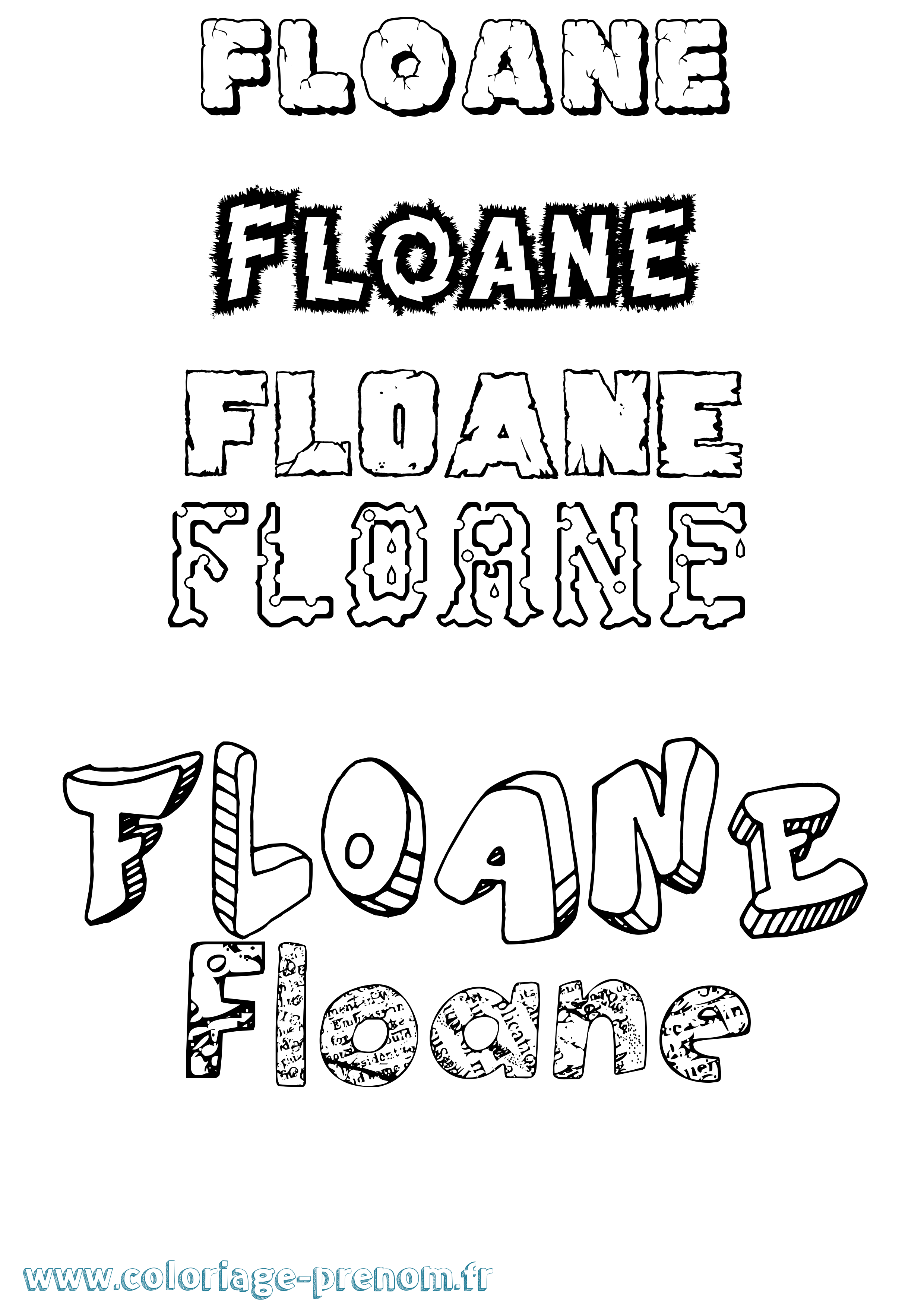 Coloriage Floane Destructuré Coloriage prénom Floane Destructuré