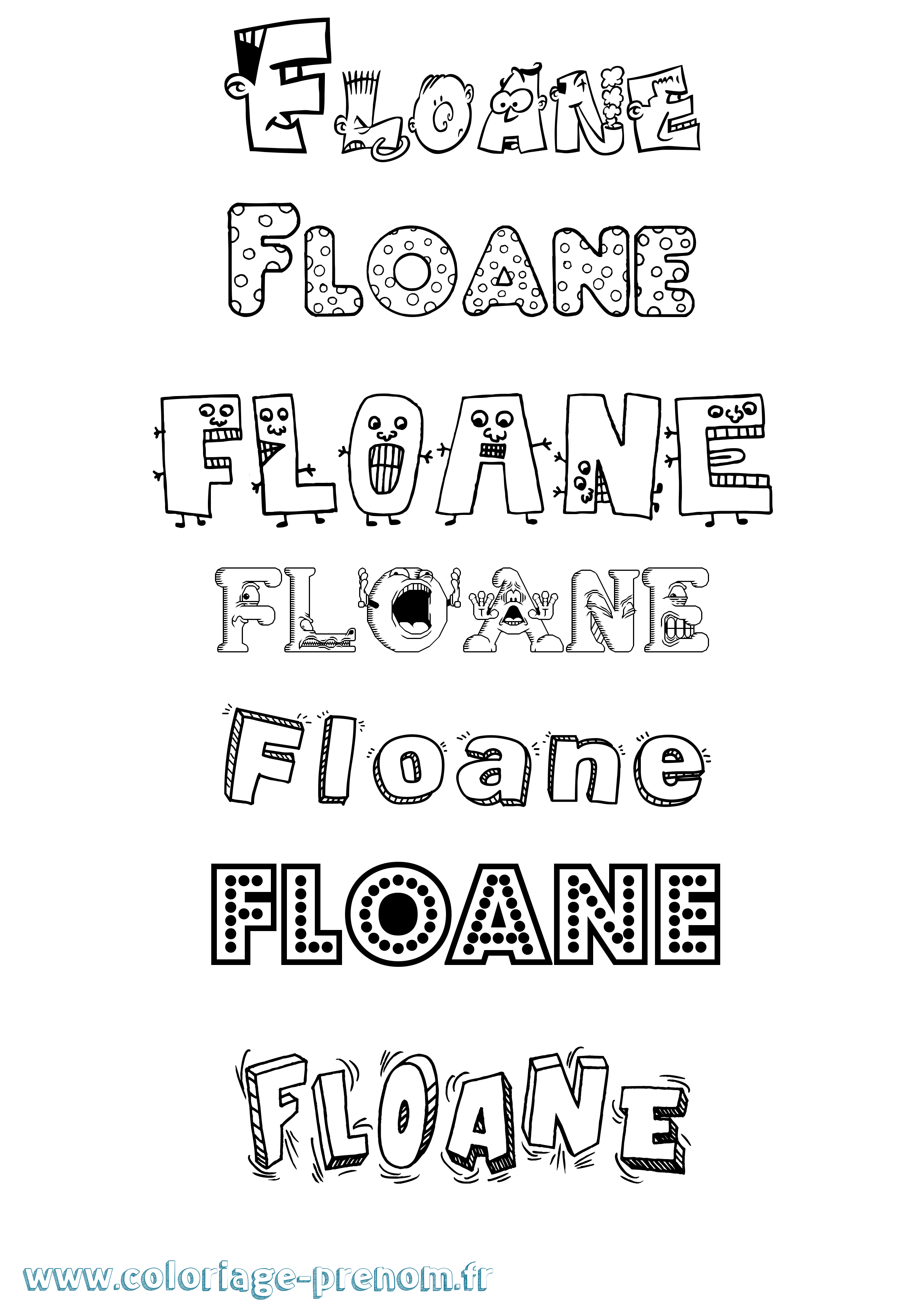 Coloriage Floane Fun Coloriage prénom Floane Fun