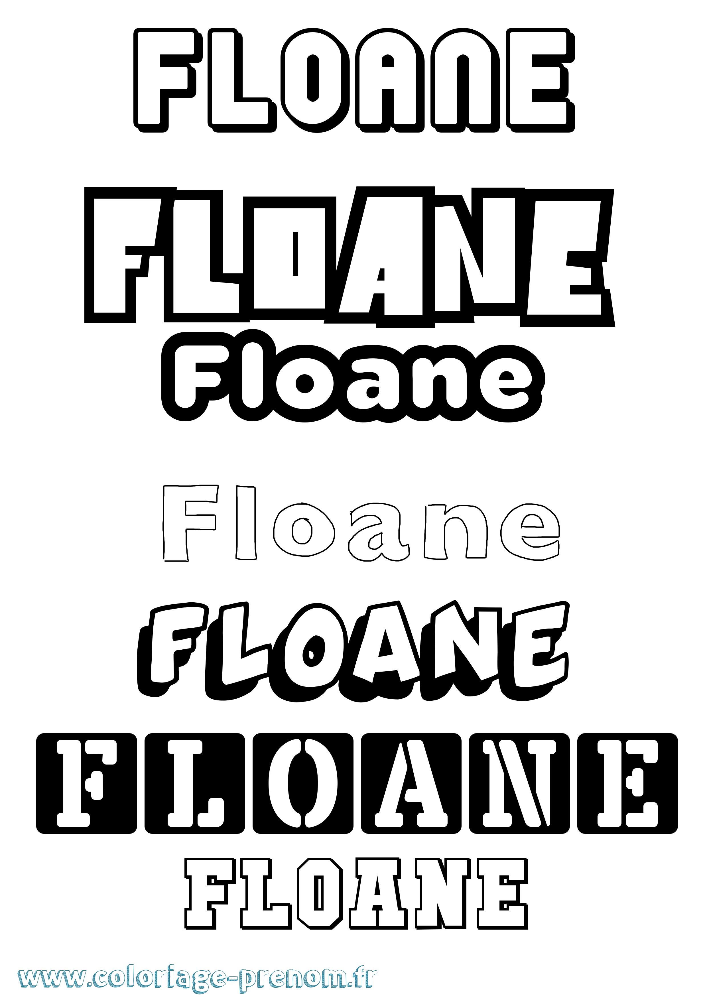Coloriage Floane Simple Coloriage prénom Floane Simple