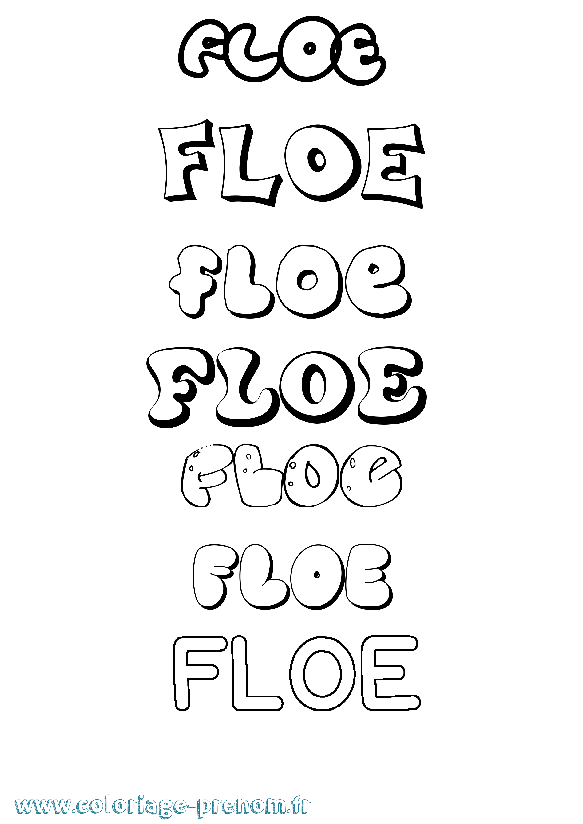 Coloriage Floe Bubble Coloriage prénom Floe Bubble