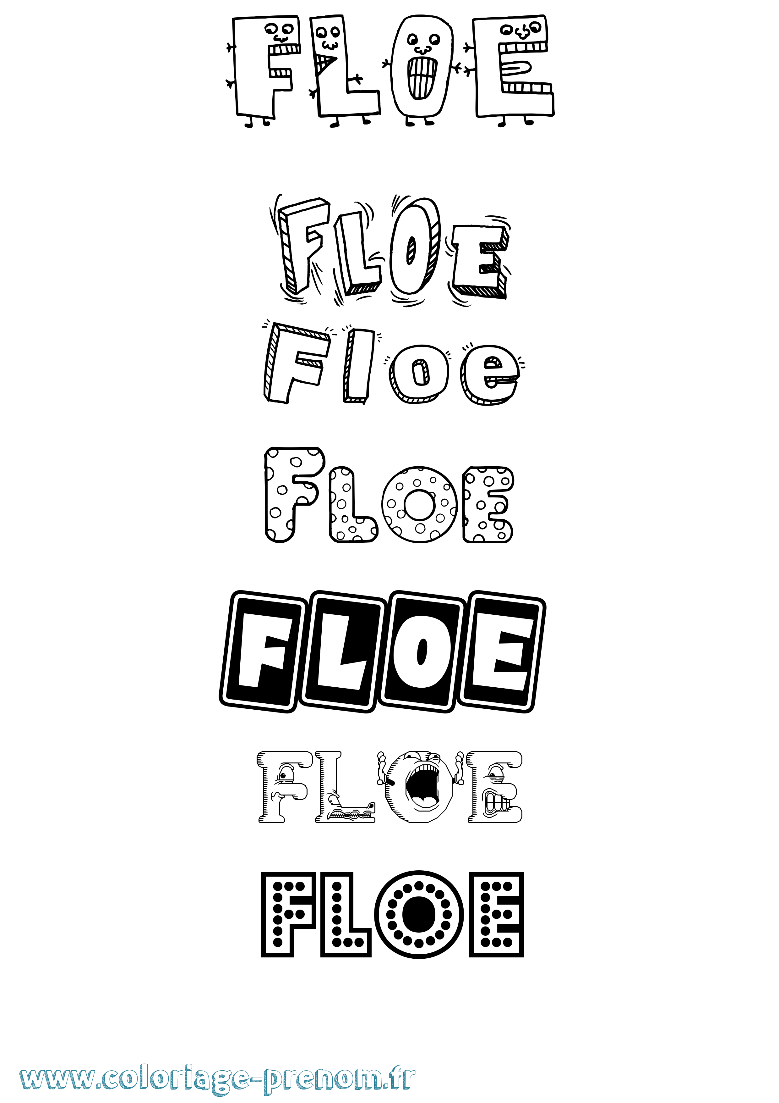 Coloriage Floe Fun Coloriage prénom Floe Fun