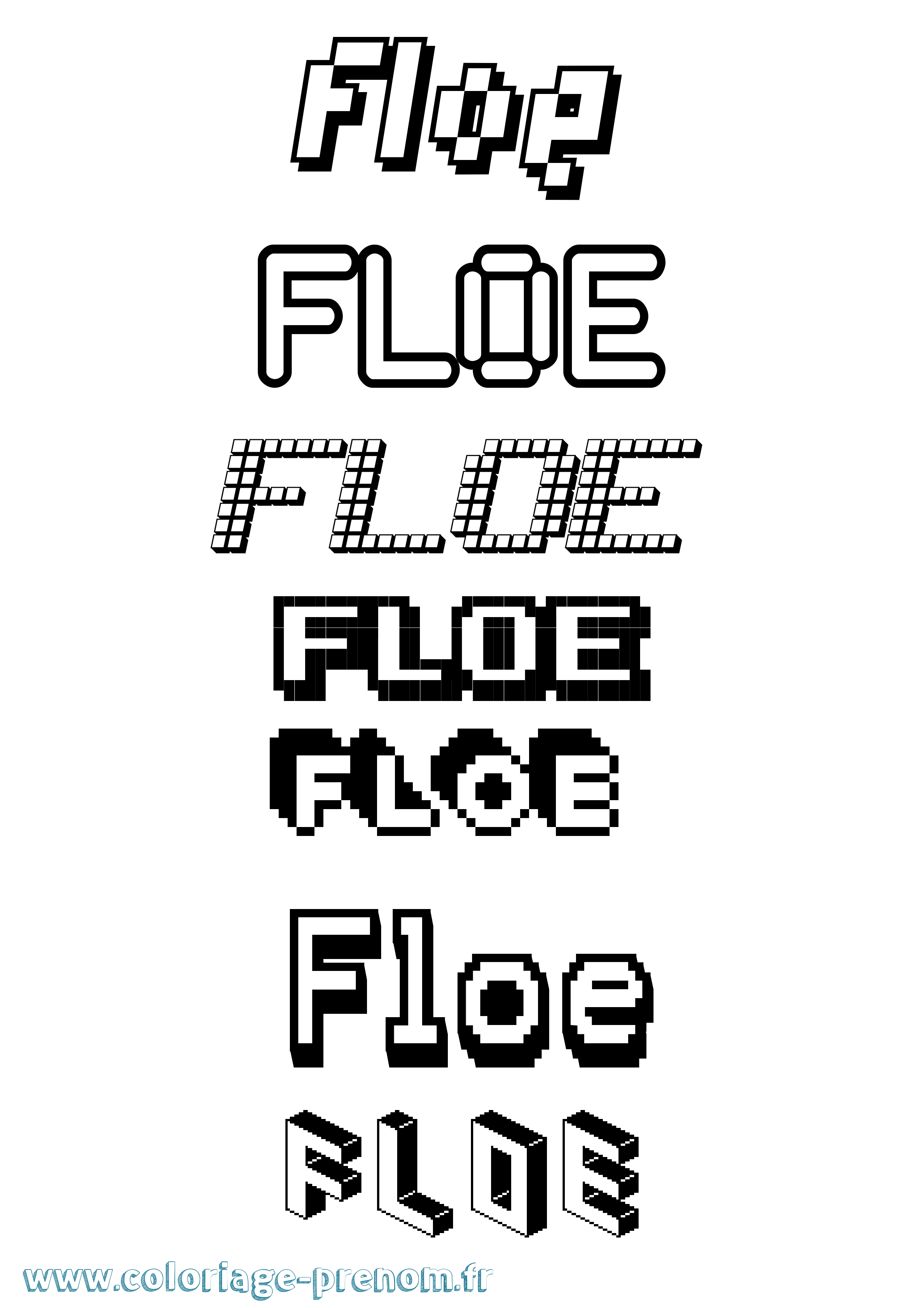 Coloriage Floe Pixel Coloriage prénom Floe Pixel