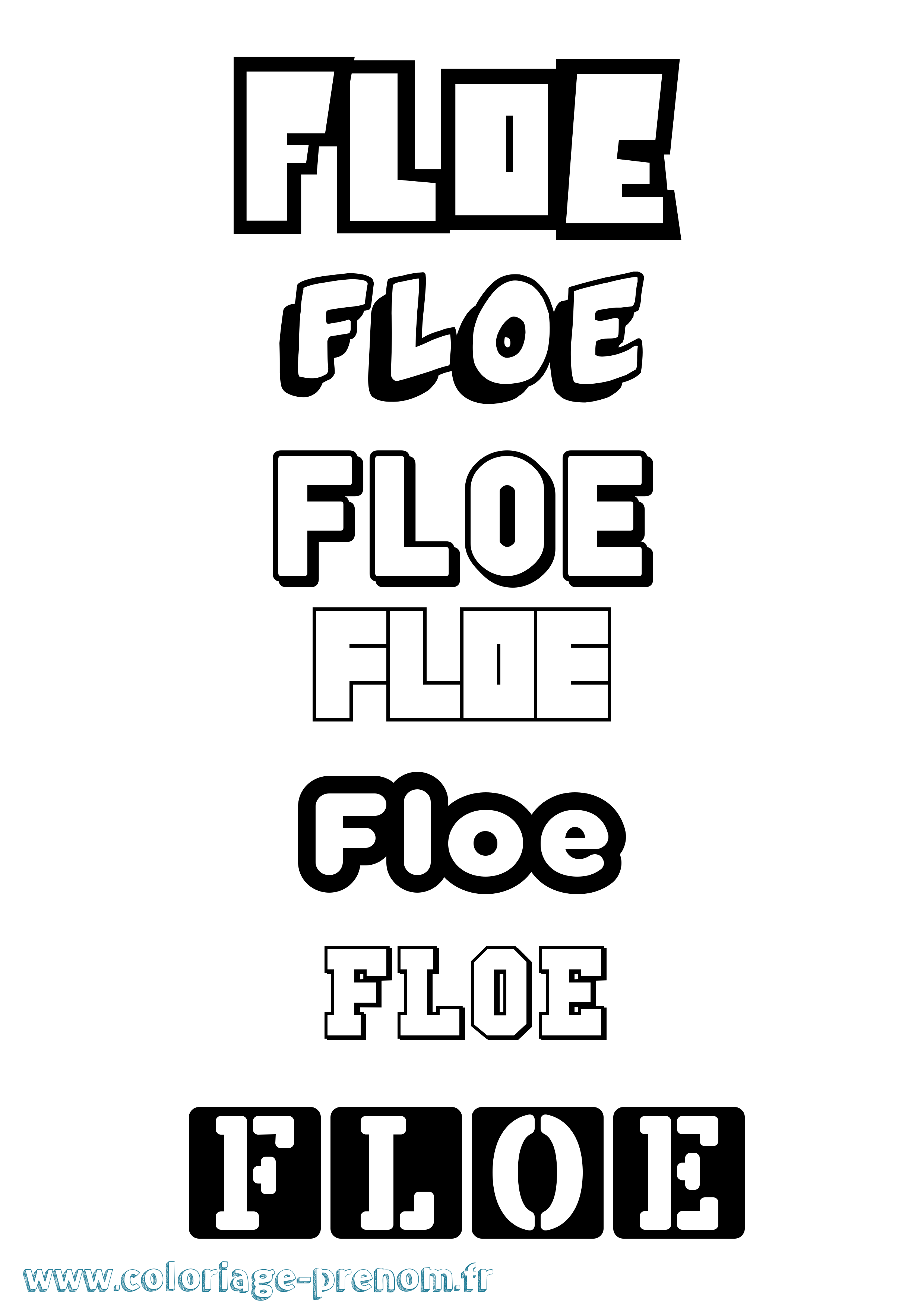 Coloriage Floe Simple Coloriage prénom Floe Simple