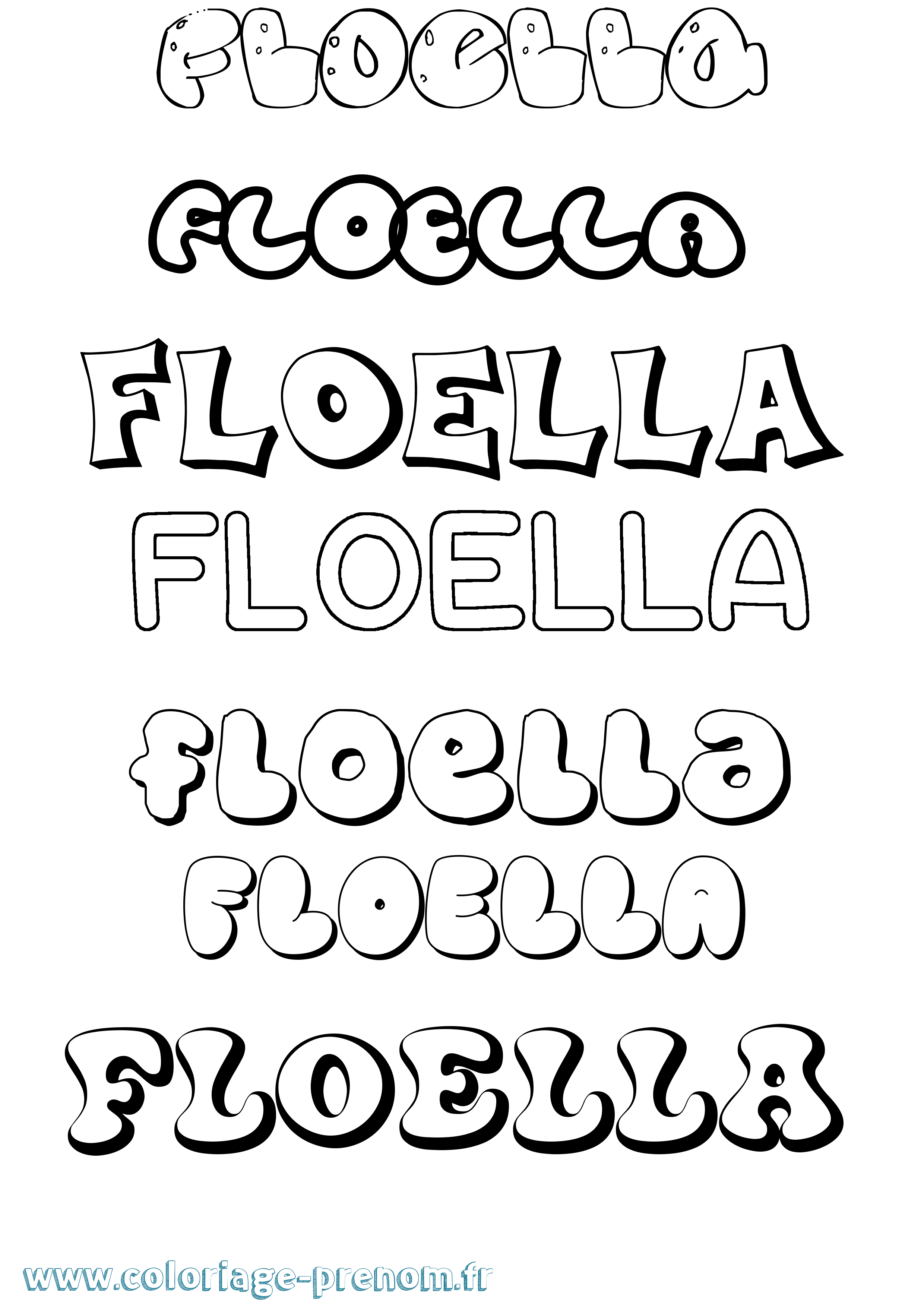 Coloriage Floella Bubble Coloriage prénom Floella Bubble