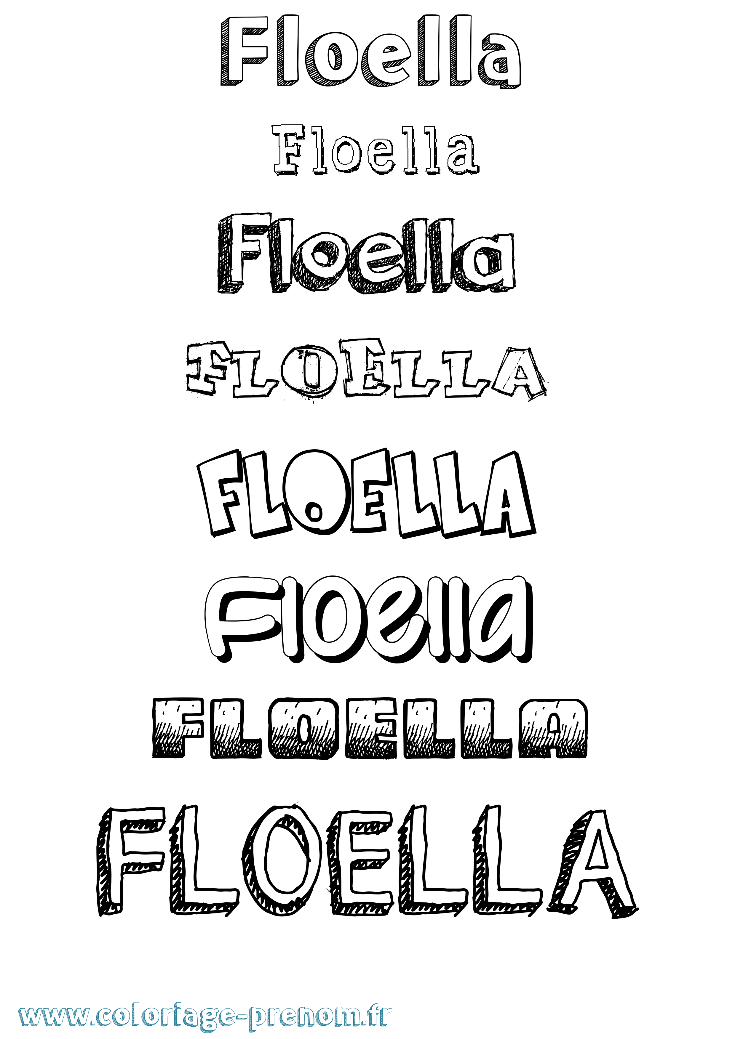 Coloriage Floella Dessiné Coloriage prénom Floella Dessiné