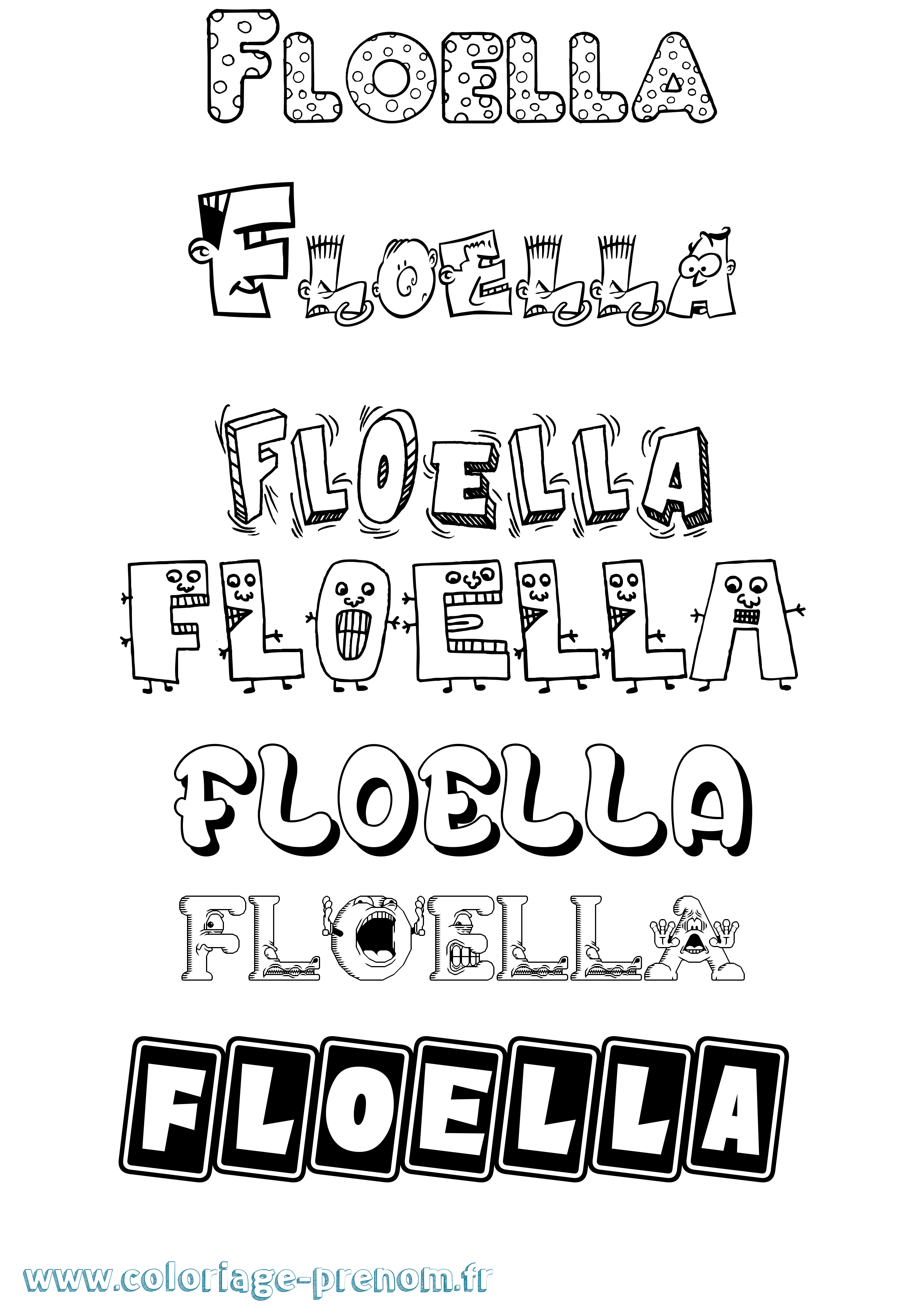Coloriage Floella Fun Coloriage prénom Floella Fun