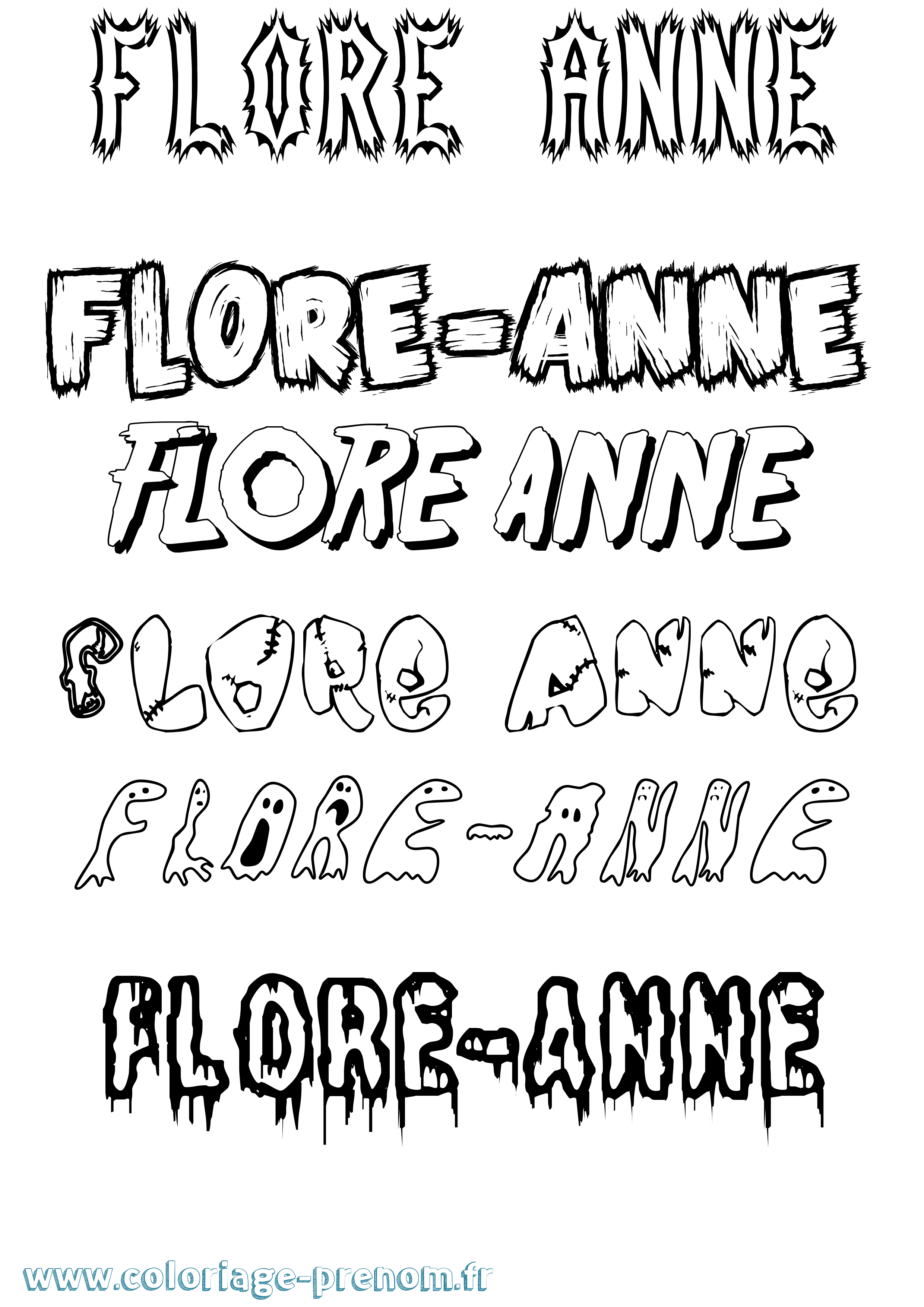 Coloriage Flore-Anne Frisson Coloriage prénom Flore-Anne Frisson