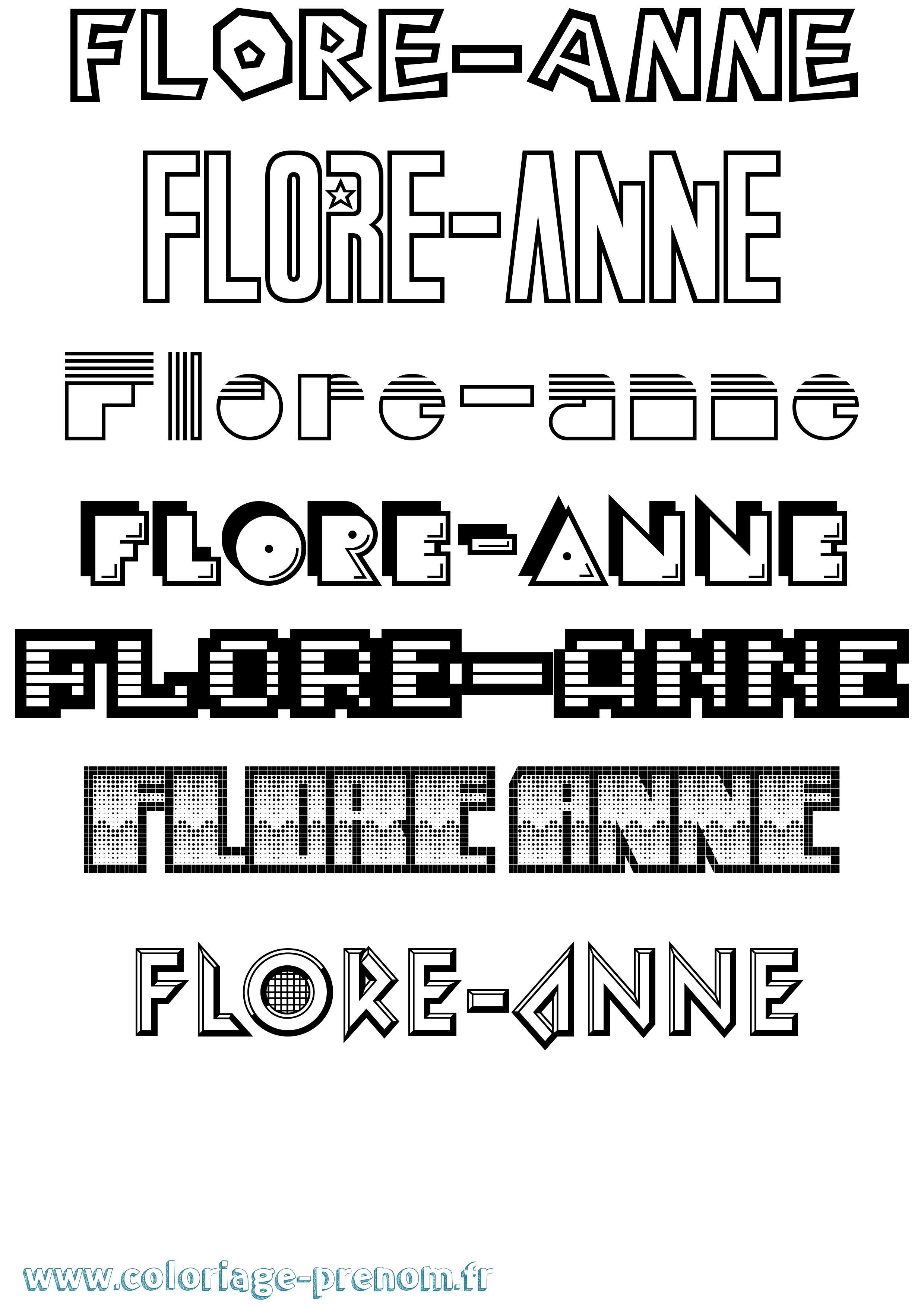 Coloriage Flore-Anne Jeux Vidéos Coloriage prénom Flore-Anne Jeux Vidéos